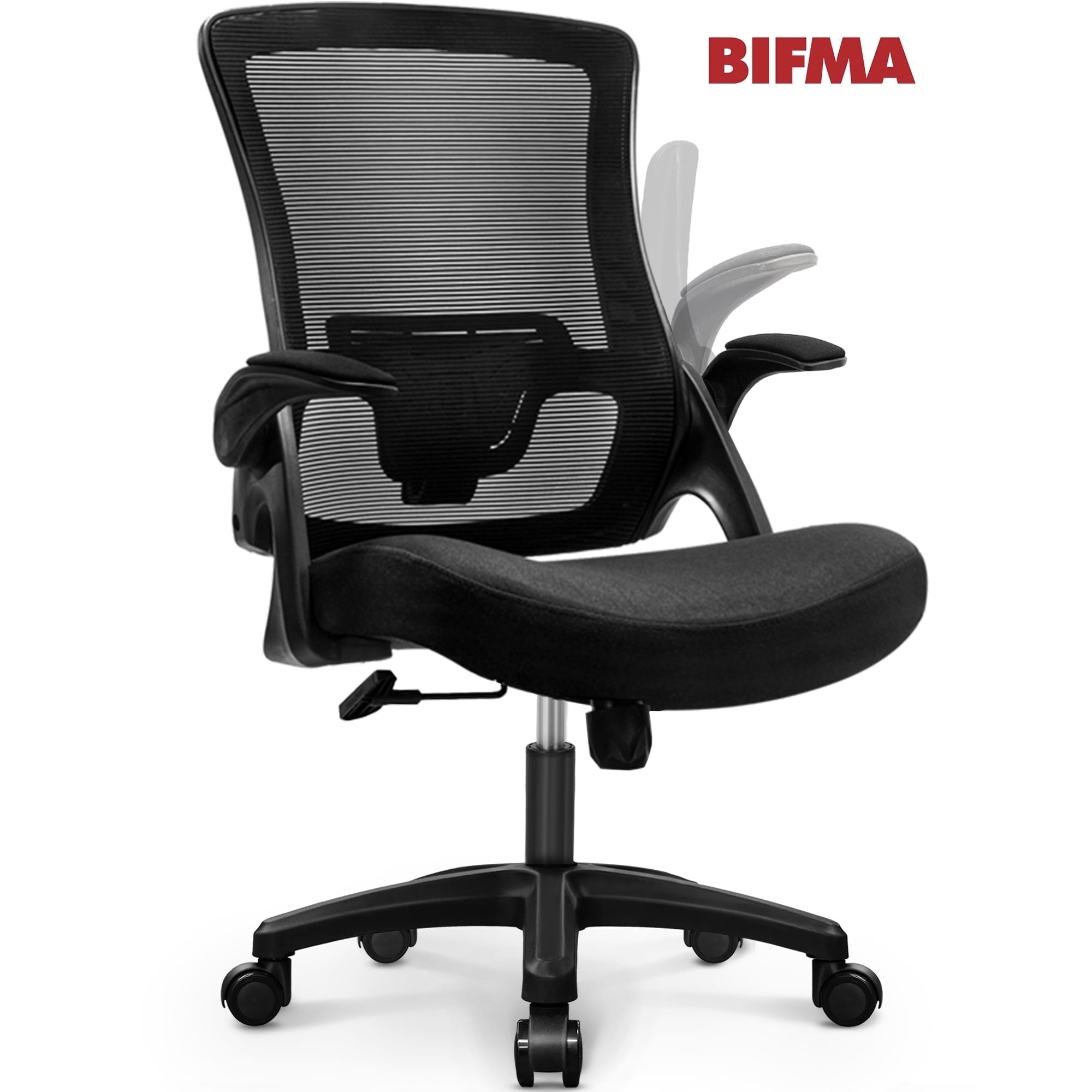 CELTOSS Ergonomic Office Chair, Breathable Mesh Task Chair with Lumbar Support and Flip-Up Armrests (Black, 250 lb Capacity) hfyin