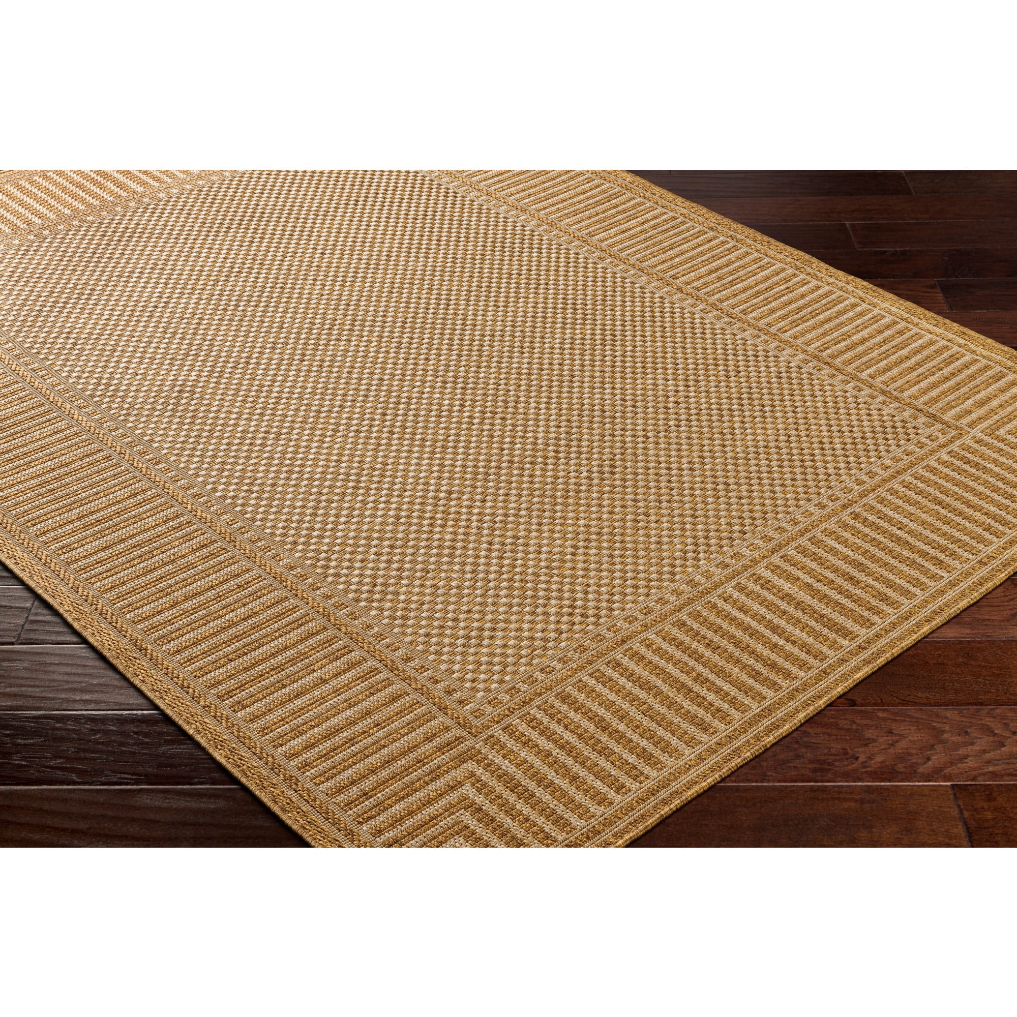 Livabliss Pismo Beach Border Outdoor/Indoor Area Rug (Beige, 9 ft 2 in x 12 ft) s4en6