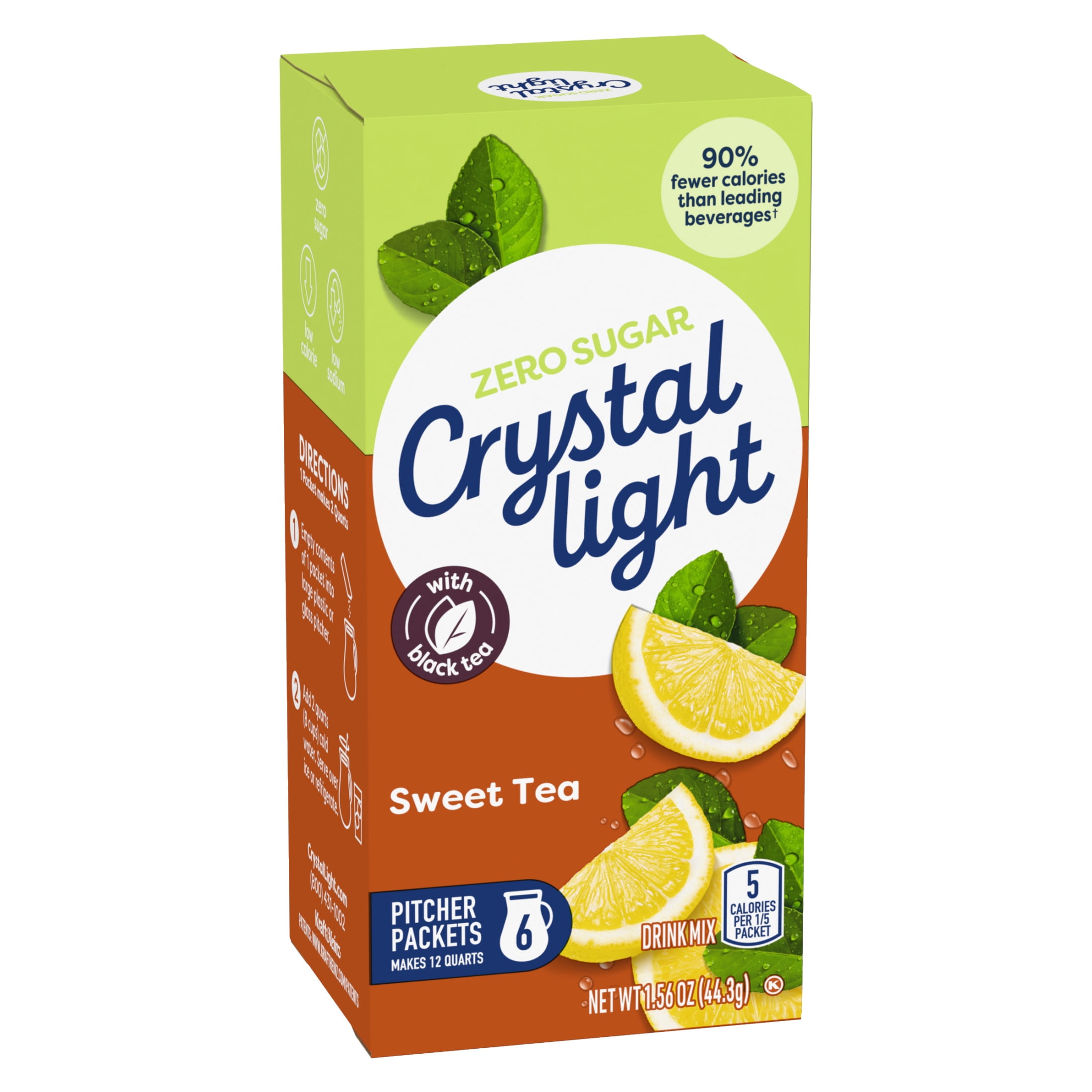 Crystal Light Sweet Tea Powdered Drink Mix, Low Calorie Refreshment (2 Pack, 1.56 oz) fr702