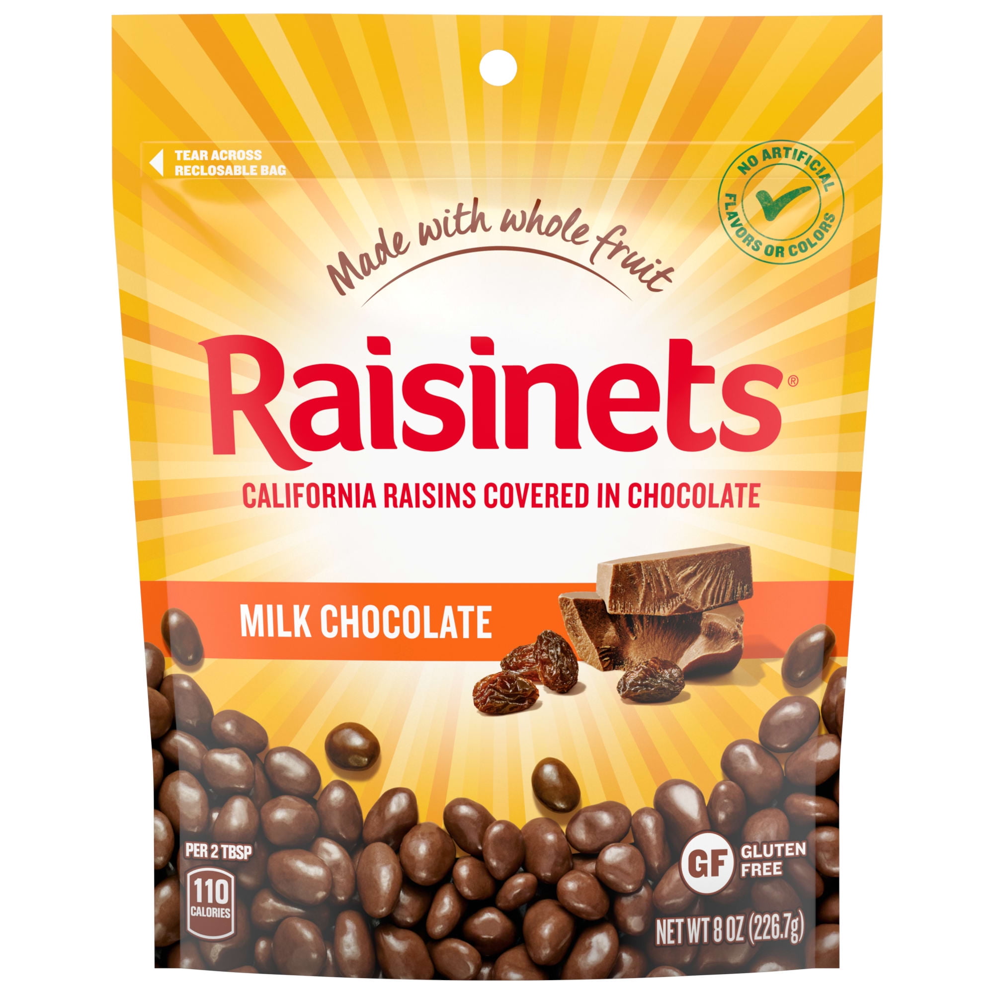 Raisinets Milk Chocolate Covered Raisins, Gluten-Free California Raisin Candy (8.0 oz) xkylh