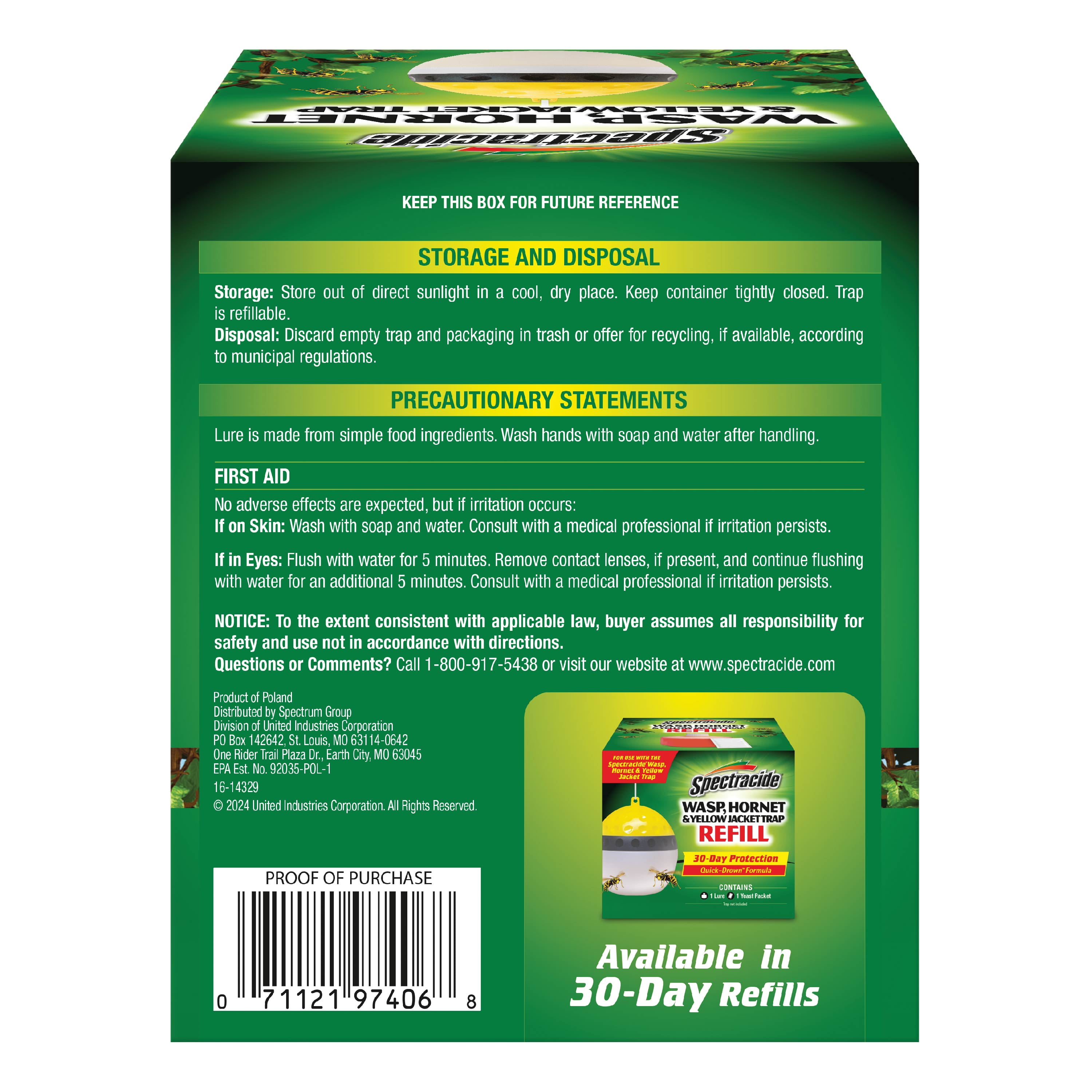 Spectracide Wasp, Hornet and Yellowjacket Trap, Quick-Drown Formula (1 Count) 5c723