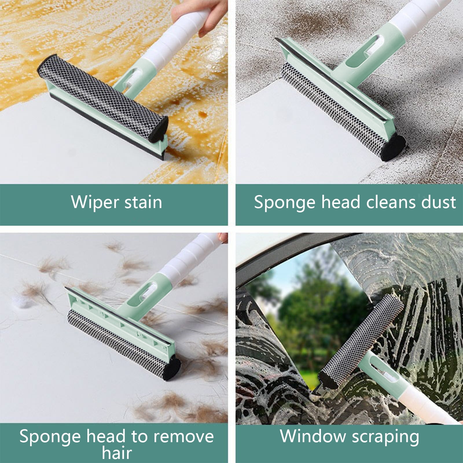 WNEXOPE All Purpose Shower Squeegee, Streak-Free Bathroom Cleaner Tool for Glass Doors, Mirrors, and Windows (Green, 13.19 in x 7.8 in) 8rfs4