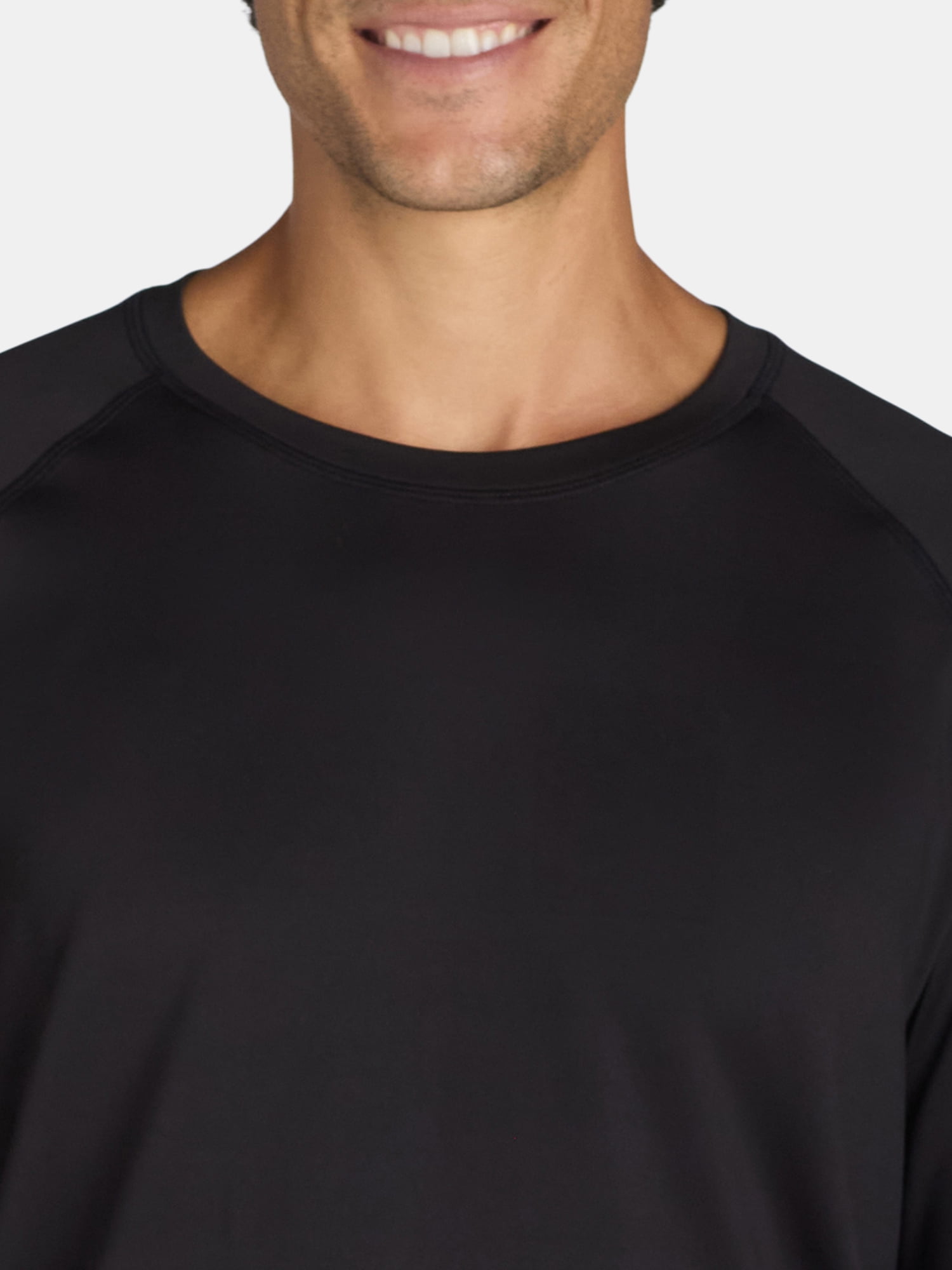 George Men's Long Sleeve Sun Shirt UPF 50+ Performance Athletic Top (Black, S) wvu15
