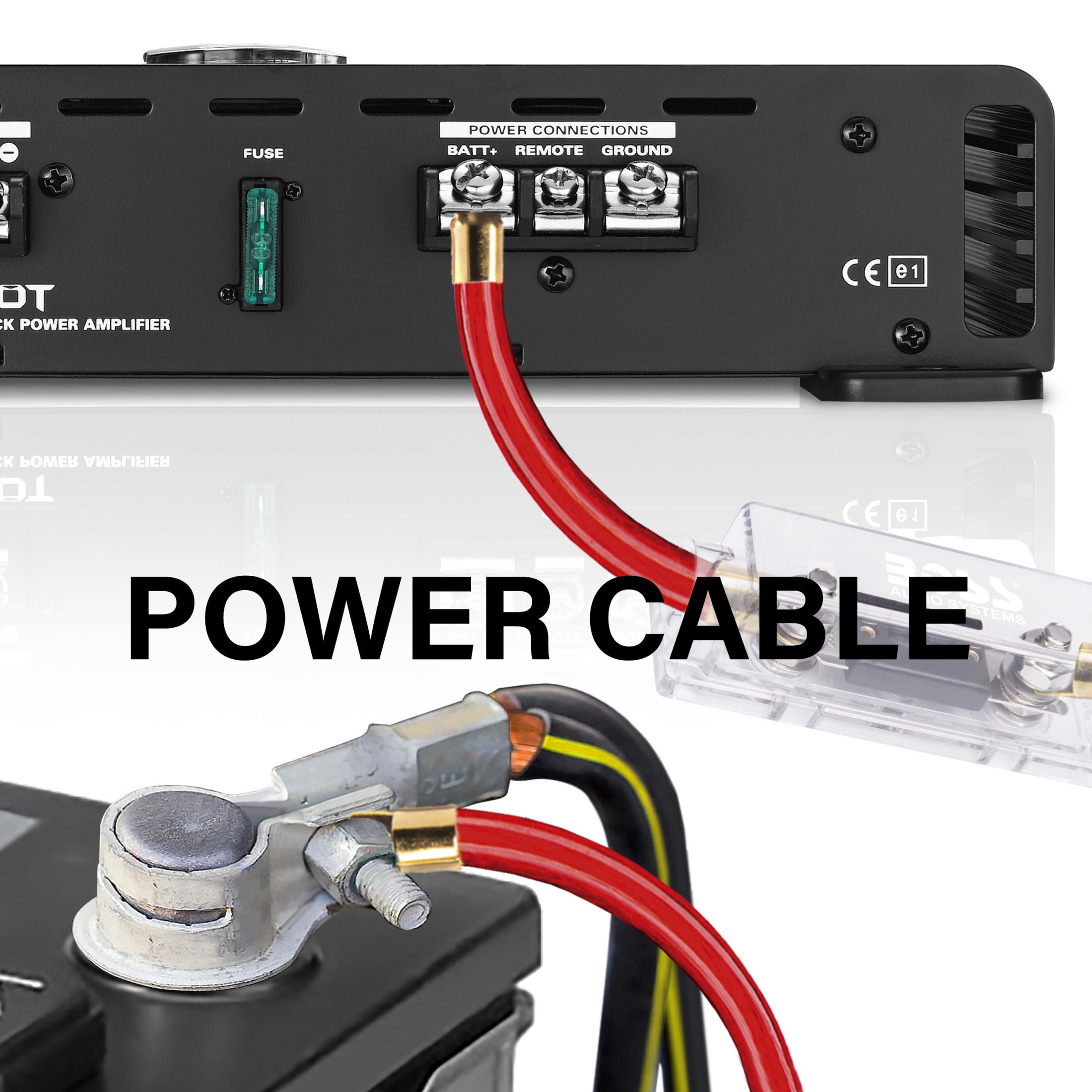 BOSS Audio Systems KIT20 0 Gauge Car Amplifier Installation Wiring Kit (Complete Set, 17 ft Power Cable) hbf4o