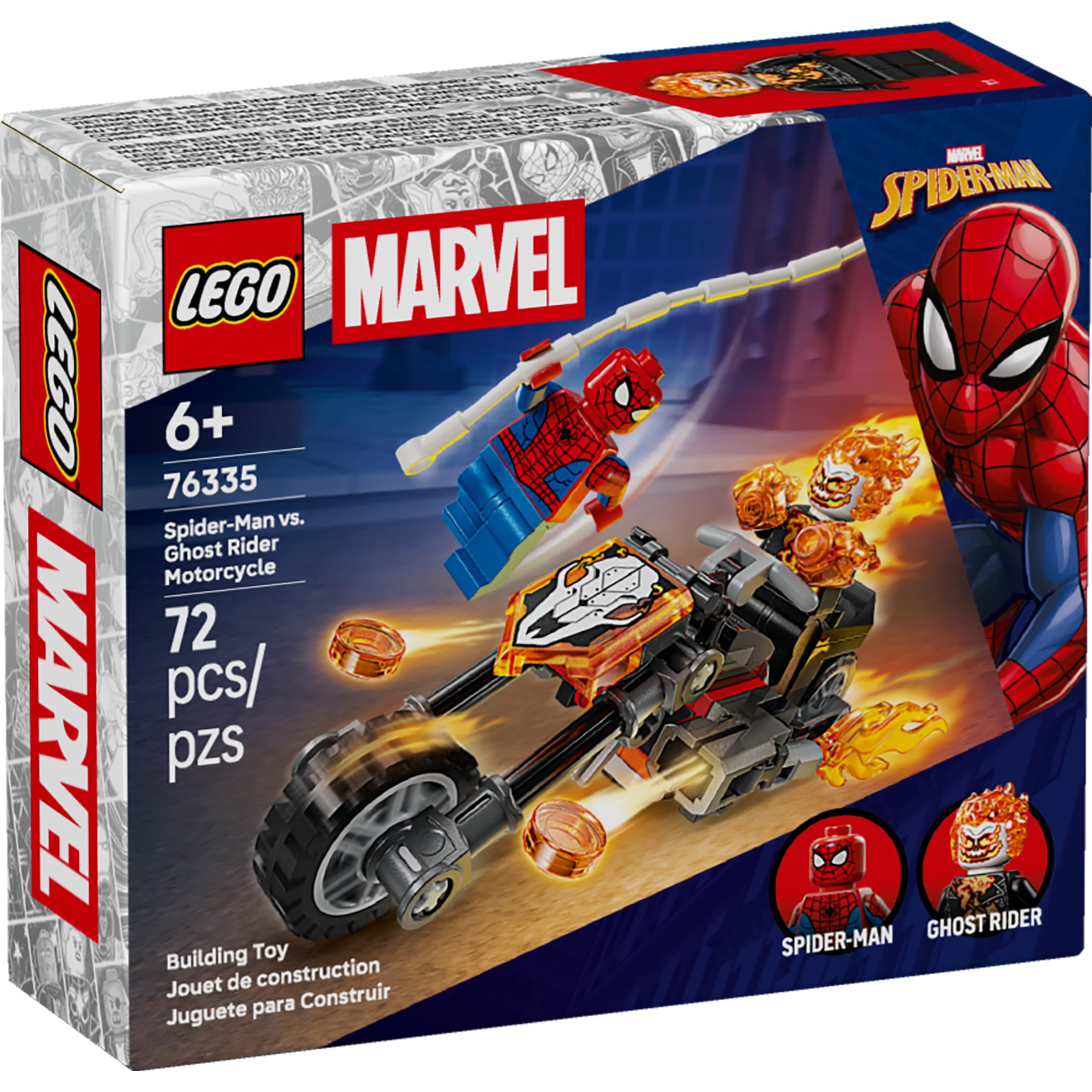 LEGO Marvel Spider-Man vs. Ghost Rider Motorcycle Building Set (72 Pieces) t9e2s