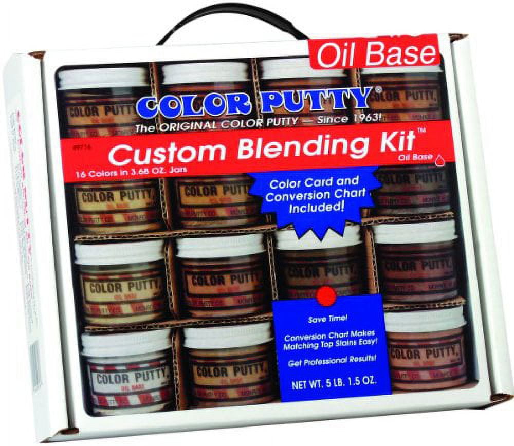 Color Putty Blend Kit Professional Wood Filler Set (Assorted Colors, 16 Pack, 3.68 oz) 6qmy9