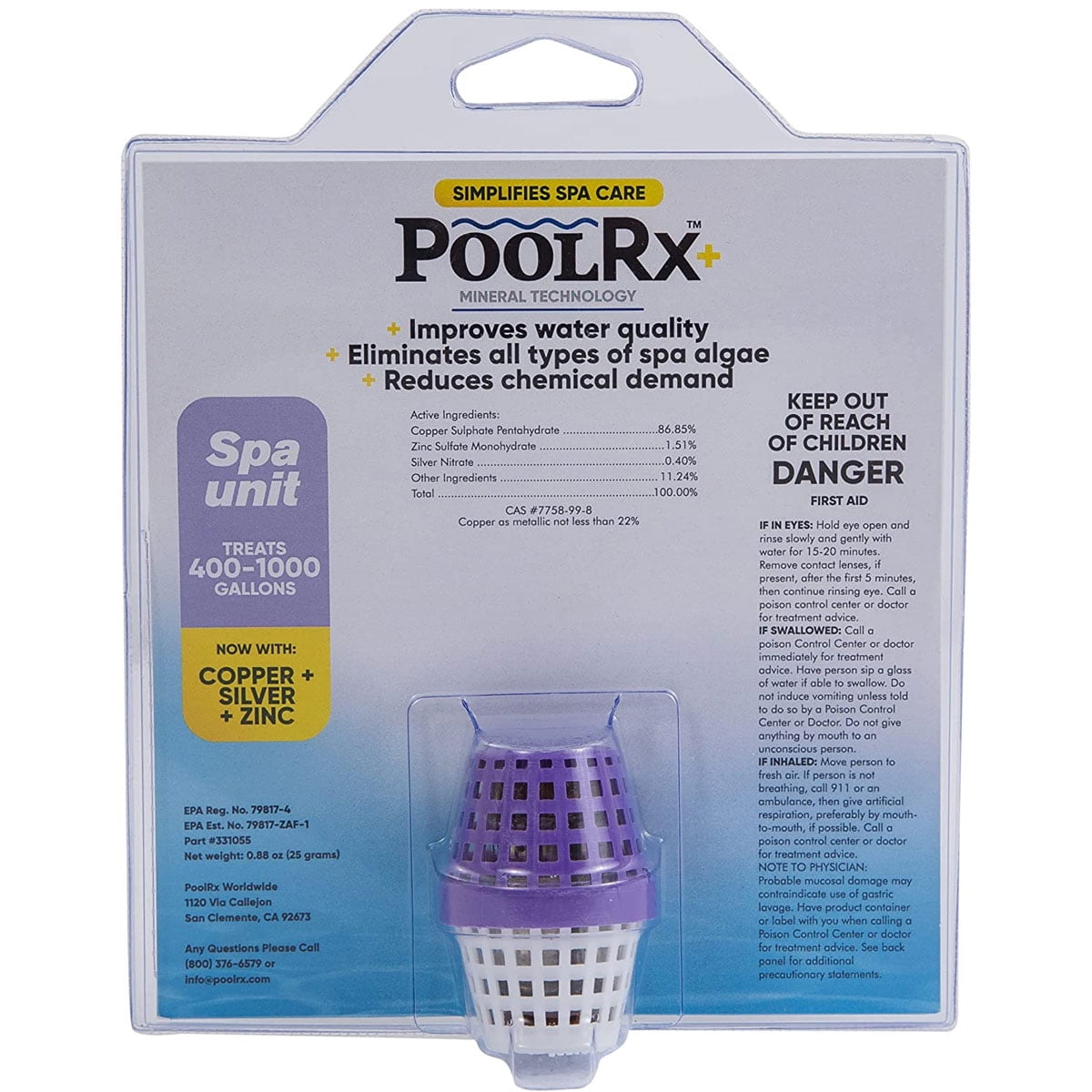 PoolRx Spa Algae Eliminator Treatment (Purple and White, 400-1,000 Gallons) eqhxc