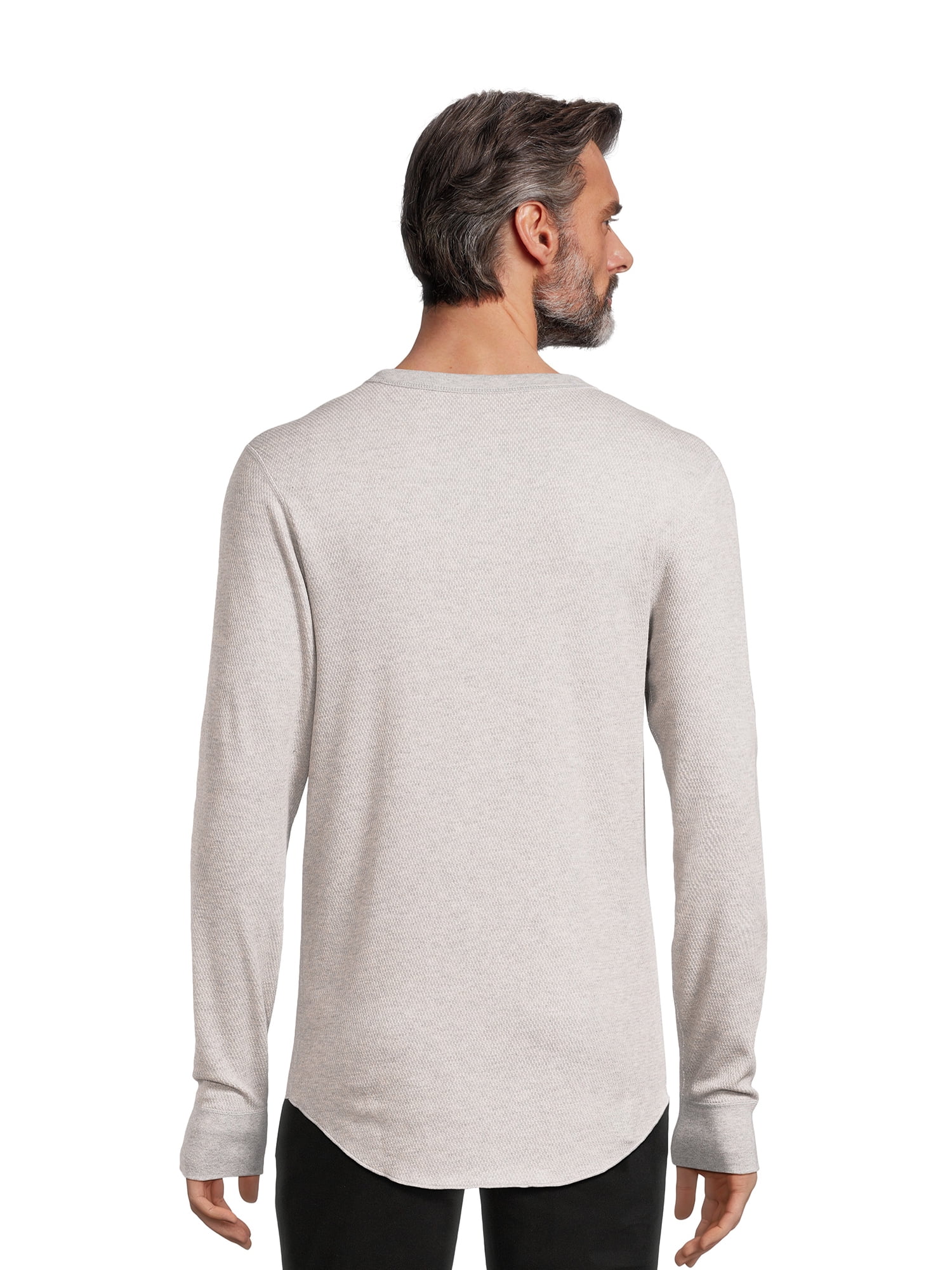 Hanes Originals Men's Raschel Reversible Knit Thermal Top (Grey, S-2XL) 783fq