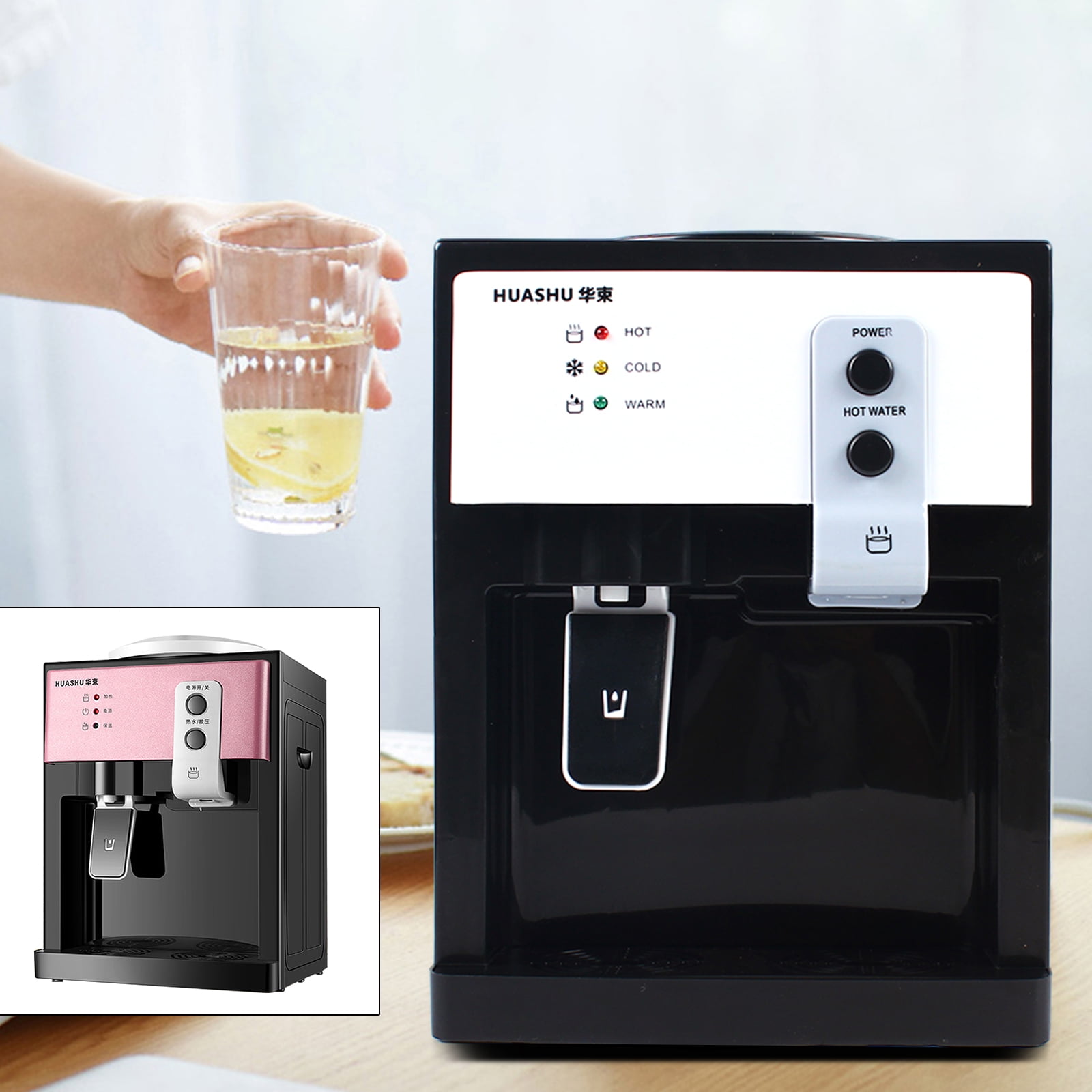 Mkyiongou Top Loading Water Dispenser, 3 Temperature Settings Electric Cooler for Home and Office (Rose Gold, 14.2 in x 9.4 in x 10.6 in) nwclf