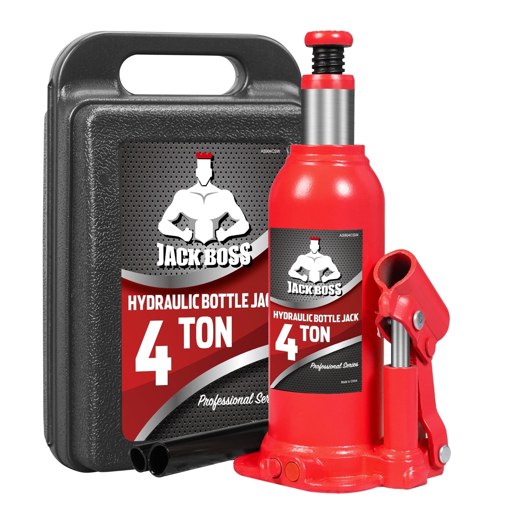 Jack Boss 4 Ton Hydraulic Lift Jack with Carrying Case (Red, 8,800 lb) dsscd