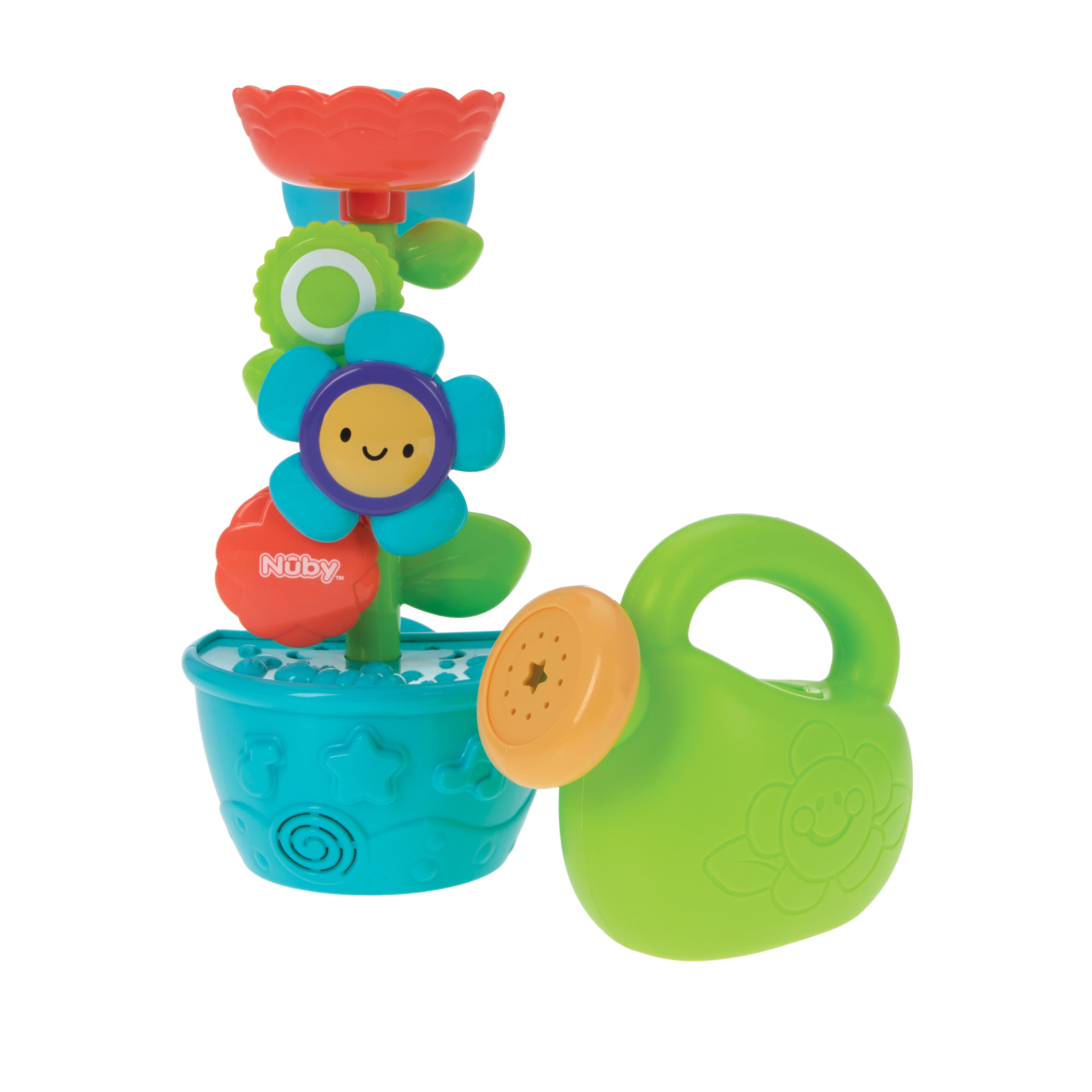 Nuby Flow N' Grow Flower Pot Bath Toy and Watering Set (Multicolor, 2 Piece) fgrql