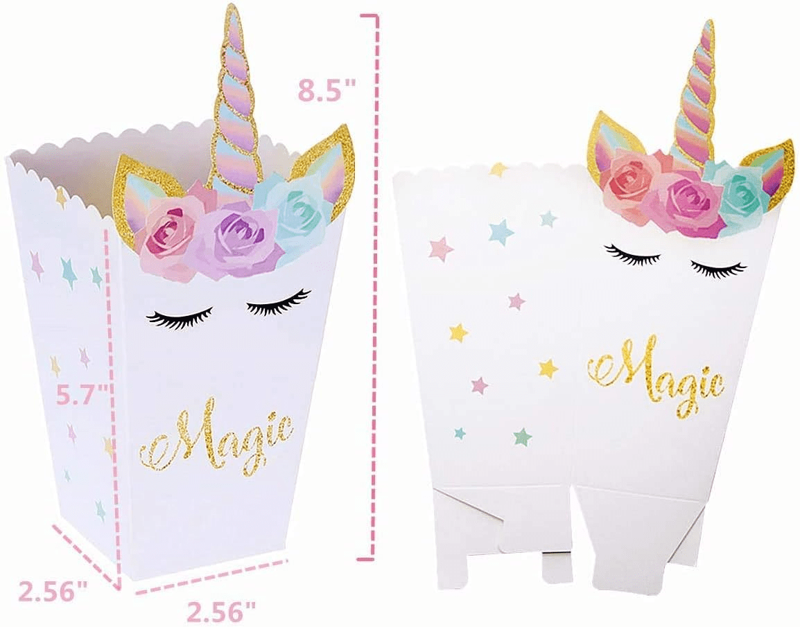 LaVenty Magical Unicorn Party Favor Boxes (12 Pack, 6.3 in x 3.5 in x 3.5 in) kmvkp