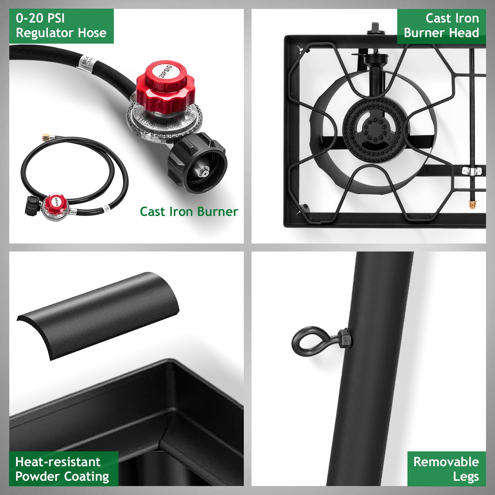 Ktaxon 2-Burner Outdoor Camping Stove Portable Propane Grill Stand (31 in x 16 in x 30 in) r66bi