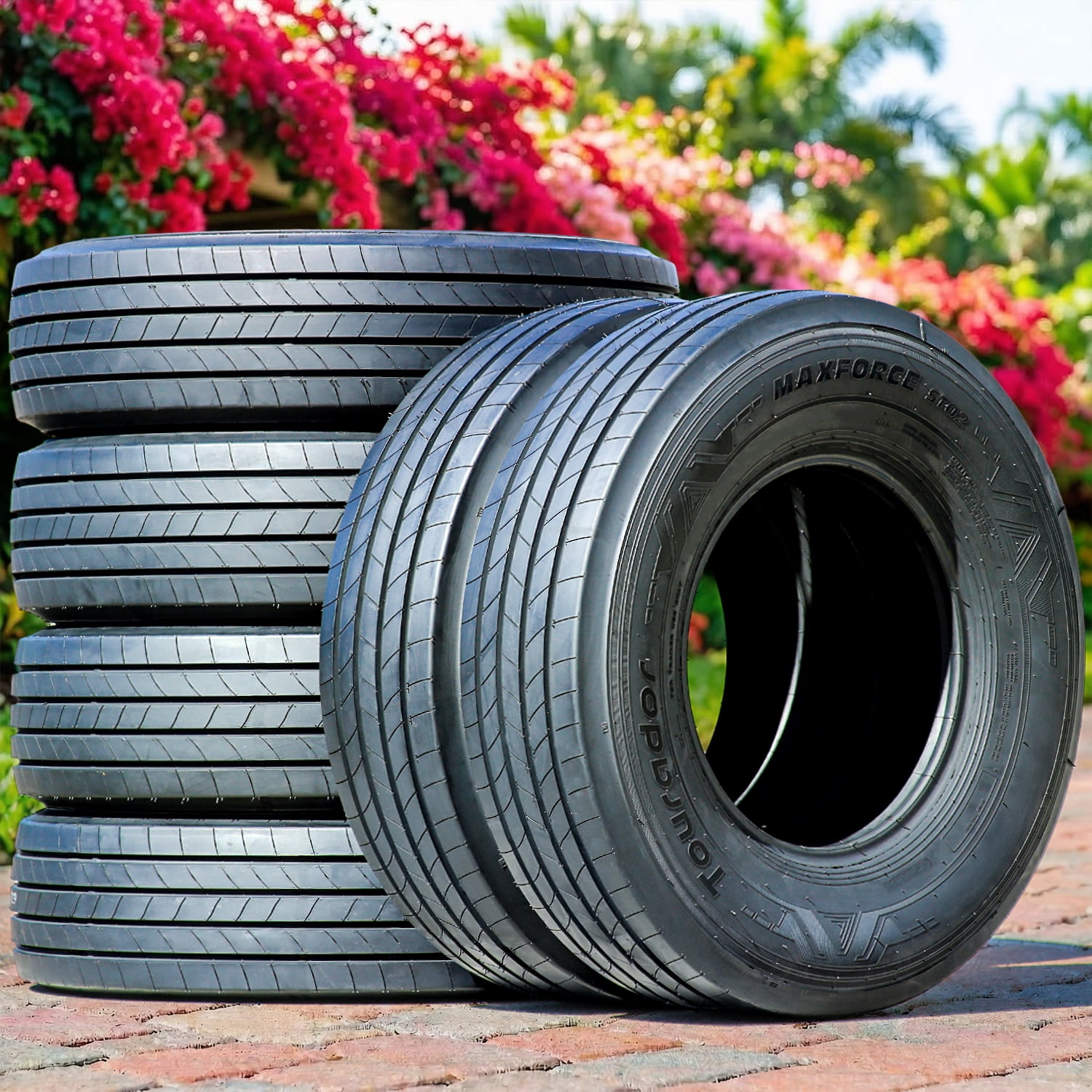 Tourador MaxForce ST02 All Steel Trailer Tire (ST225/75R15, 14 Ply, Load Range G) 6amgb