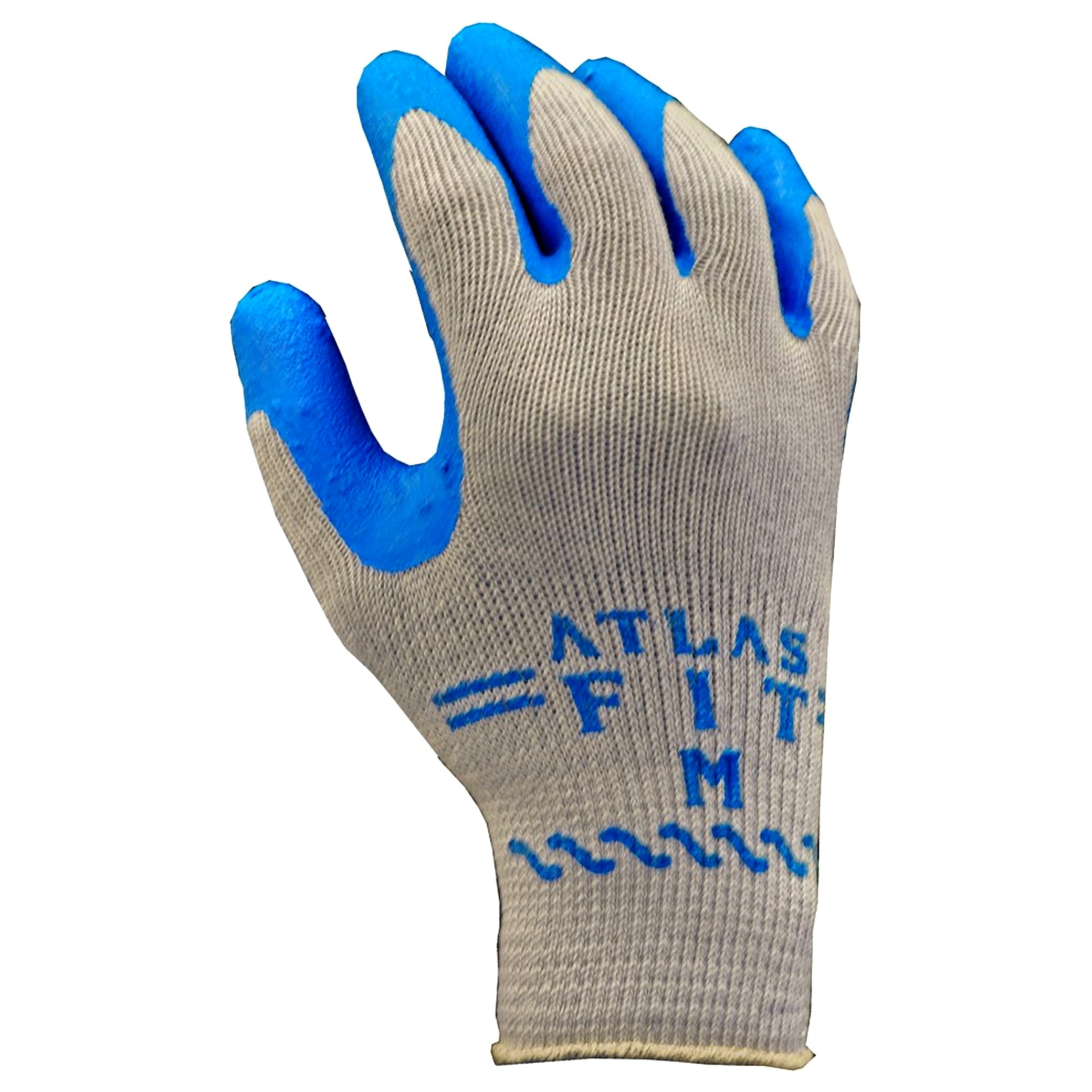 Showa Atlas Fit General Purpose Gloves, Durable Rubber Coated Work Gloves (Blue/Gray, Large, 2 Pair) rz2ei