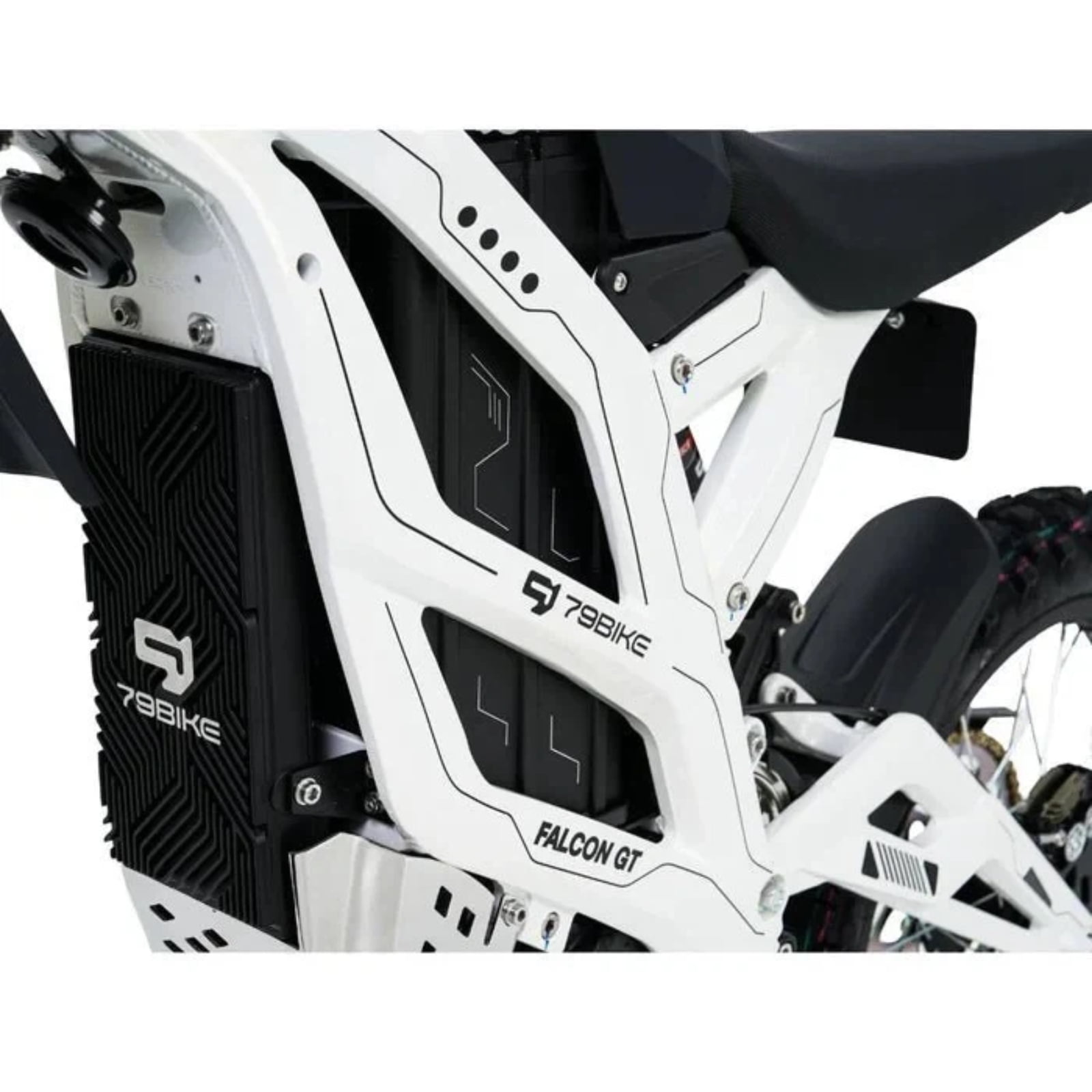 79Bike Falcon GT 16000W Electric Dirt Bike for Adults (White, 72V 40Ah) iyc21