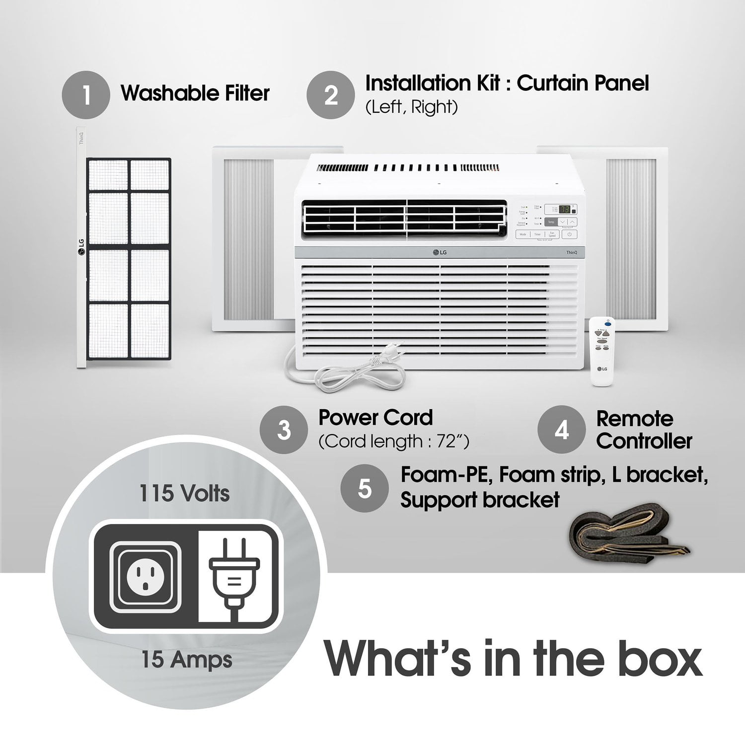 LG 8,000 BTU Window-Mounted Air Conditioner with Wi-Fi Control (White, 350 sq ft) cqpq7