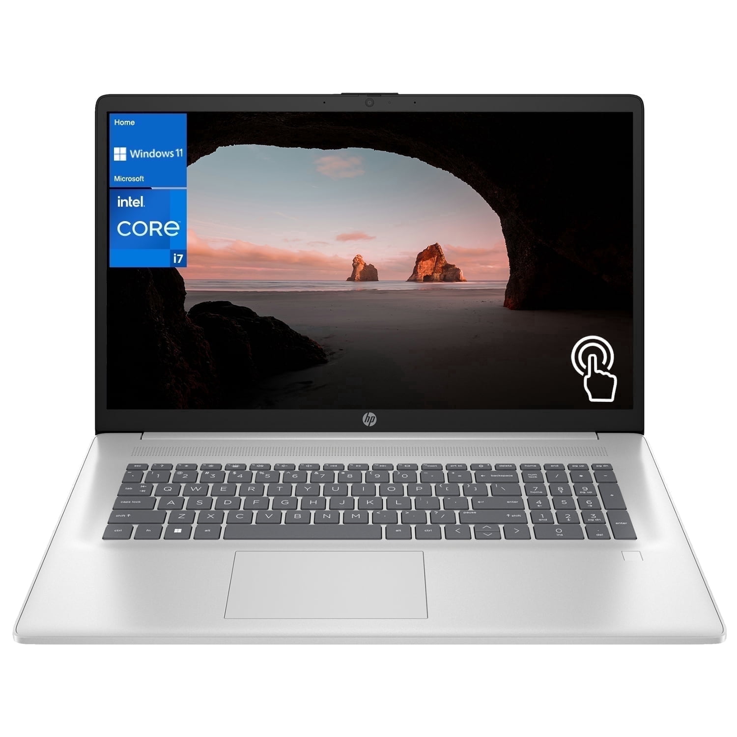 HP Essential 17t Laptop (Silver, 17.3 in, 32GB RAM, 1TB SSD, Intel Core i7-1355U, Windows 11 Home) rkpob