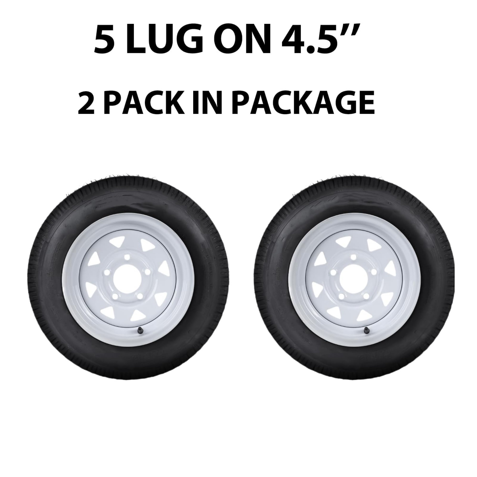 MERXENG ST205/75D14 Trailer Tire and Wheel Assembly (White, 2-Pack, 14 in) 3um4q