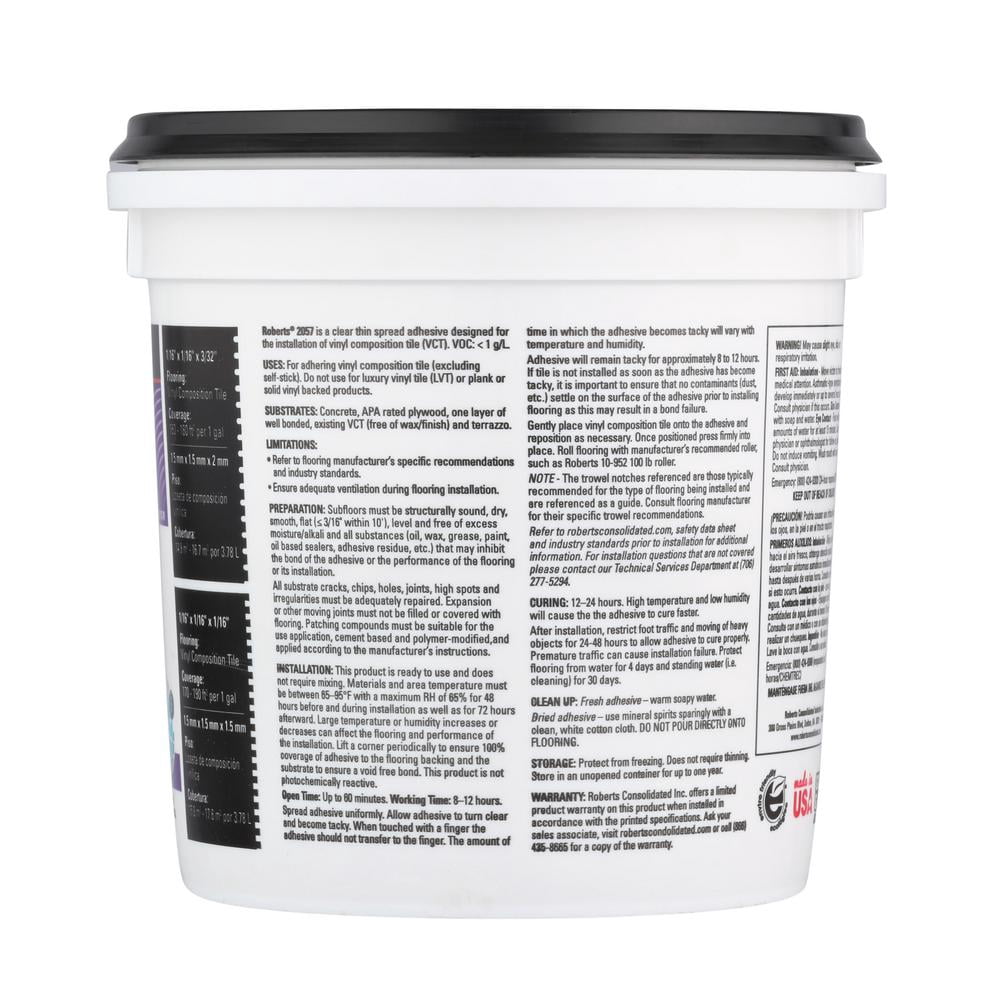 Roberts 2057-1 Vinyl Composition Tile Adhesive (Beige, 1 gal) jyhq2