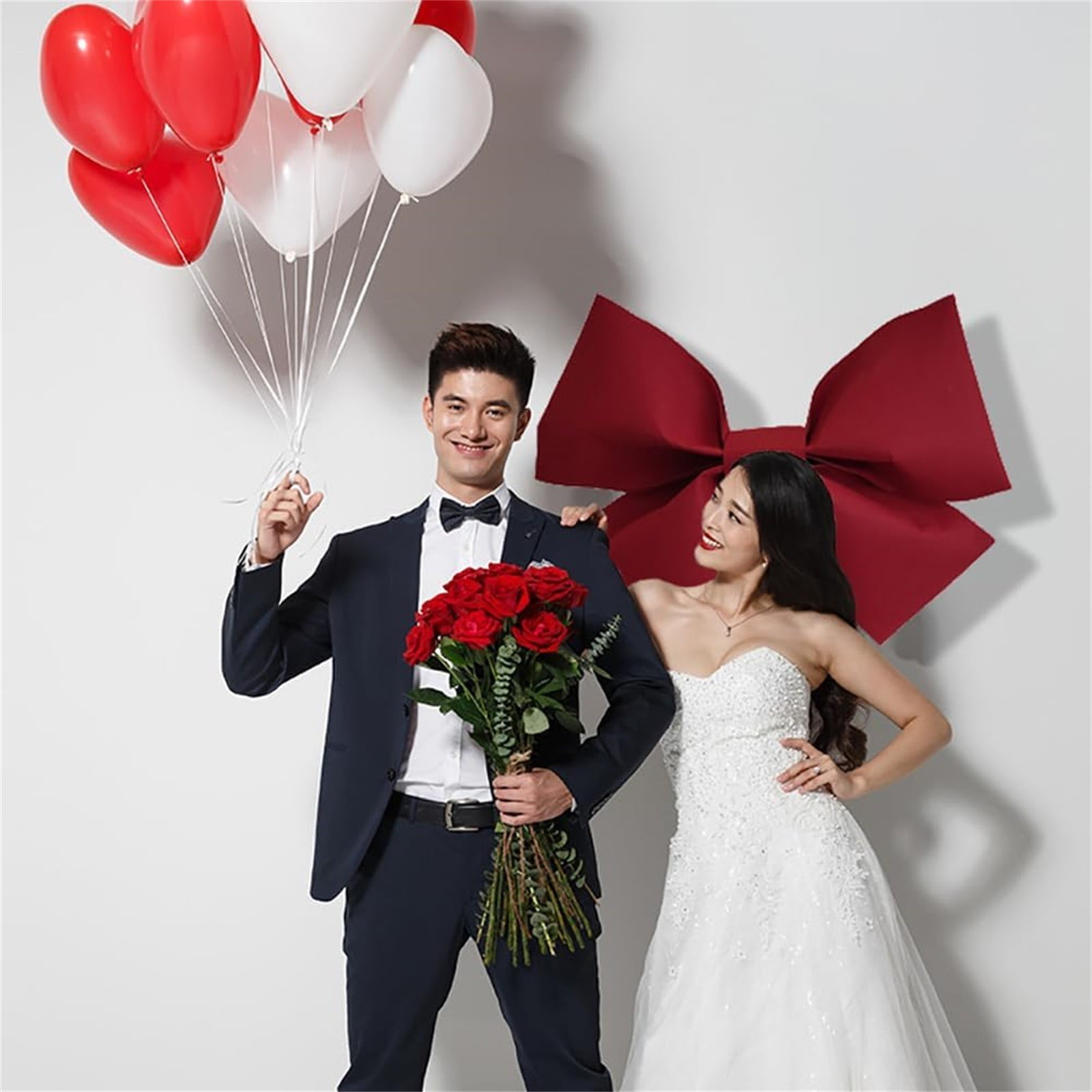 Binkne Giant Decorative Bow for Wedding Car and Holiday Decor (Red, 29.5 in) 6epaj