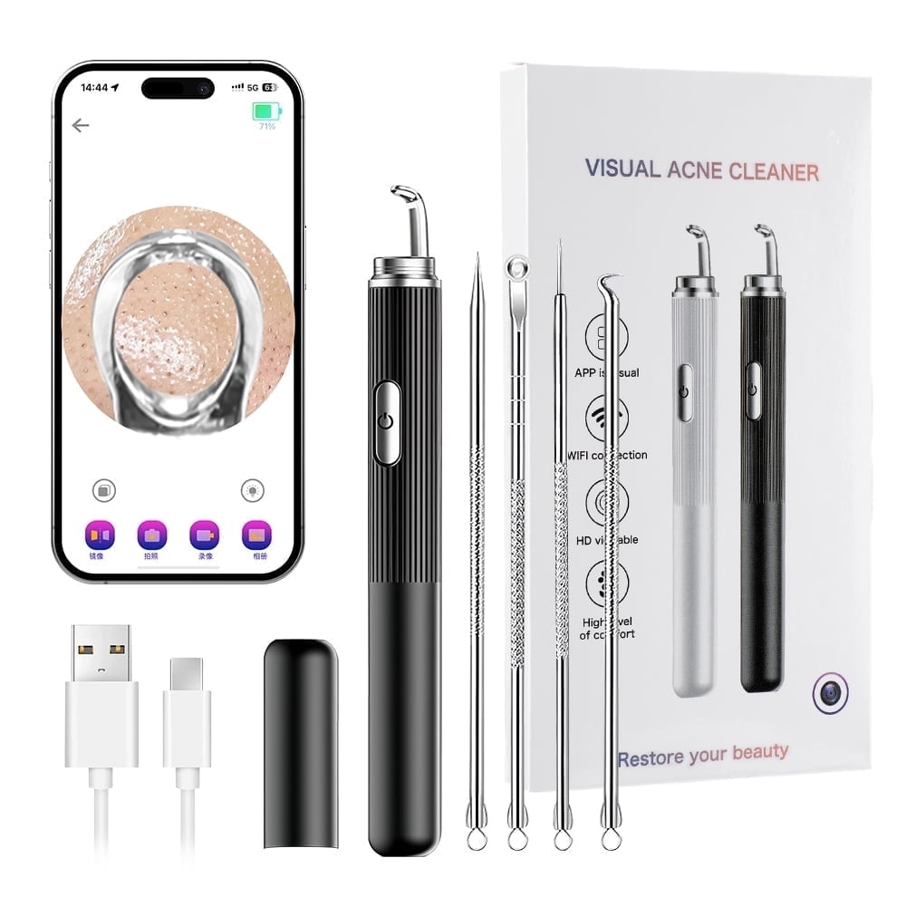 BearCris Visual Blackhead Remover with 1296P HD Camera and 50X Magnification (White, 1 Piece) s043j
