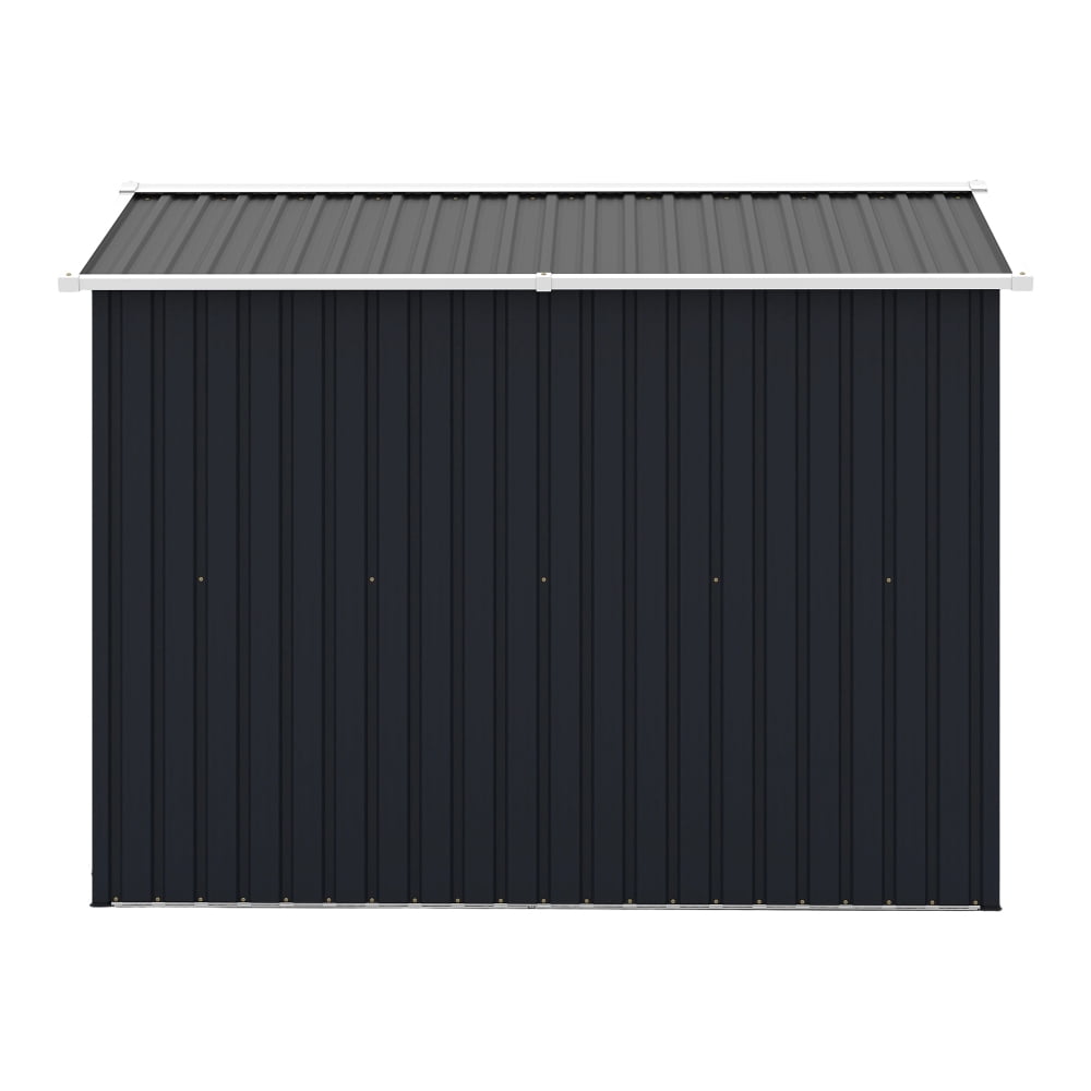 Generic Metal Storage Shed Outdoor Garden Tool House with Lockable Doors and Air Vents (Grey, 8x6 ft) nbo5r