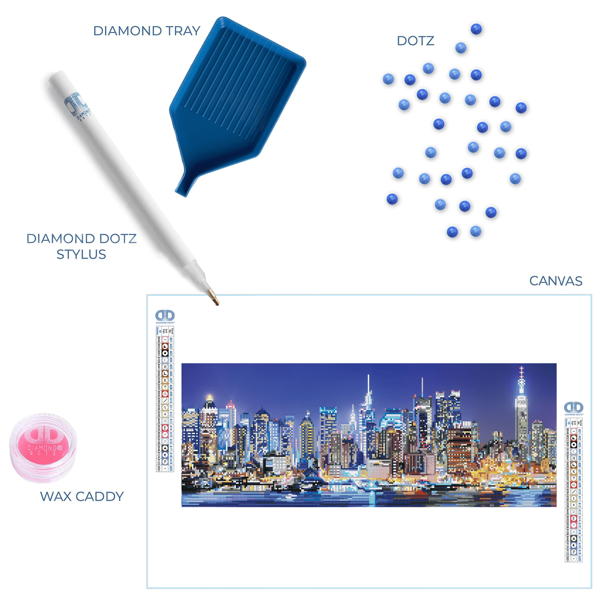 DIAMOND DOTZ City Lights Landscape Diamond Painting Kit (Multi-Color, 11.4 in x 29.5 in) 1s0q6