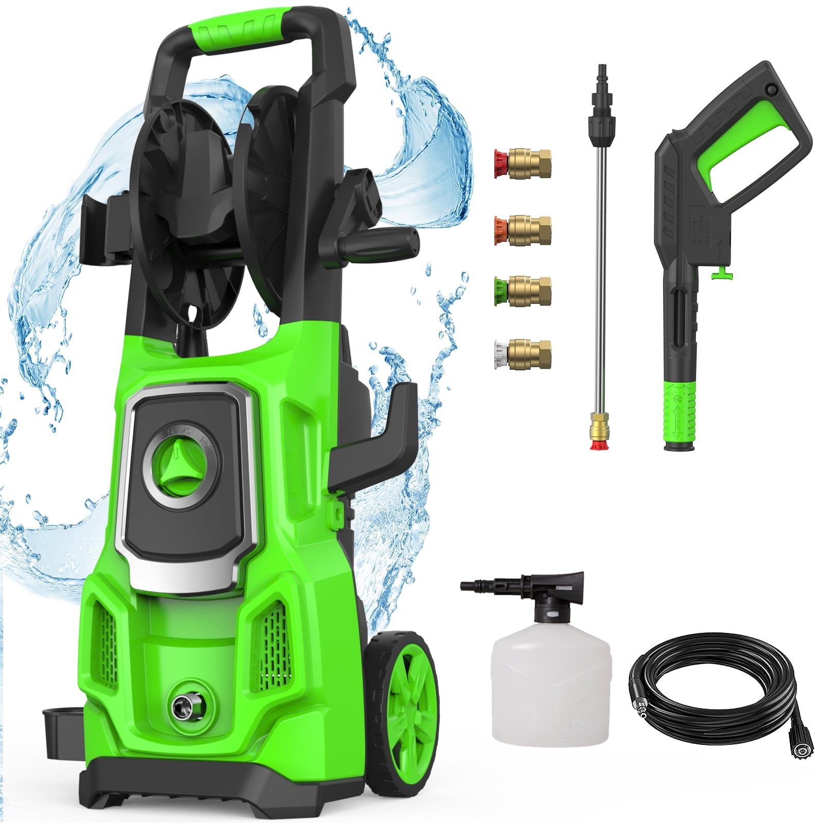 TaoTronics Electric Pressure Washer, 4200 PSI 2.6 GPM Power Washer with Hose Reel and 4 Quick Connect Nozzles (1 Pack) b2elo