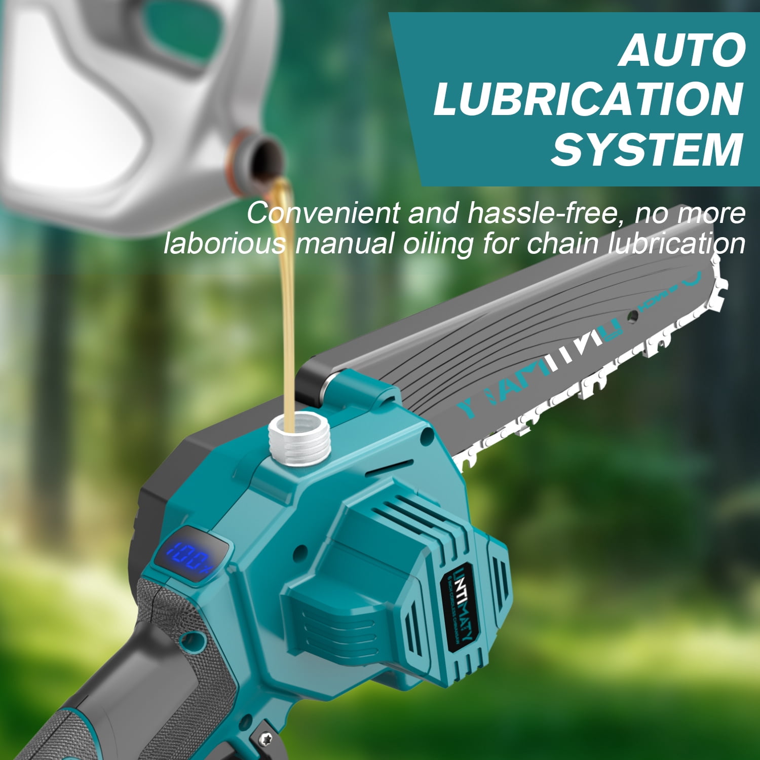 UNTIMATY Cordless Mini Chainsaw for Tree Trimming and Wood Cutting (Blue, 6 in) i8jxn