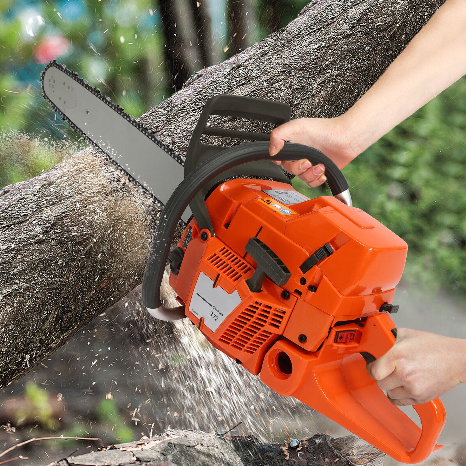 Generic 24 in 72CC Gas Chainsaw High-Power Wood Cutting Tool (Orange, 24 in) fldkm