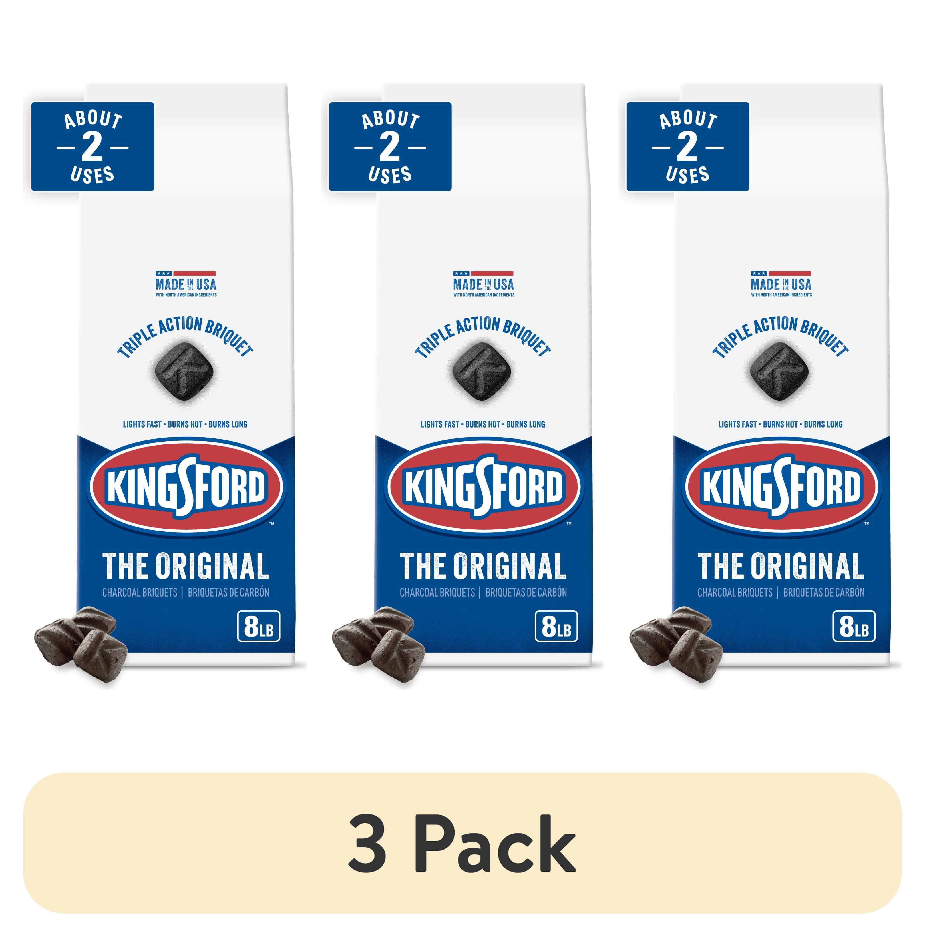 Kingsford Original Charcoal Briquettes for Outdoor Grilling (3 Pack, 24 lb Total) qu4qy