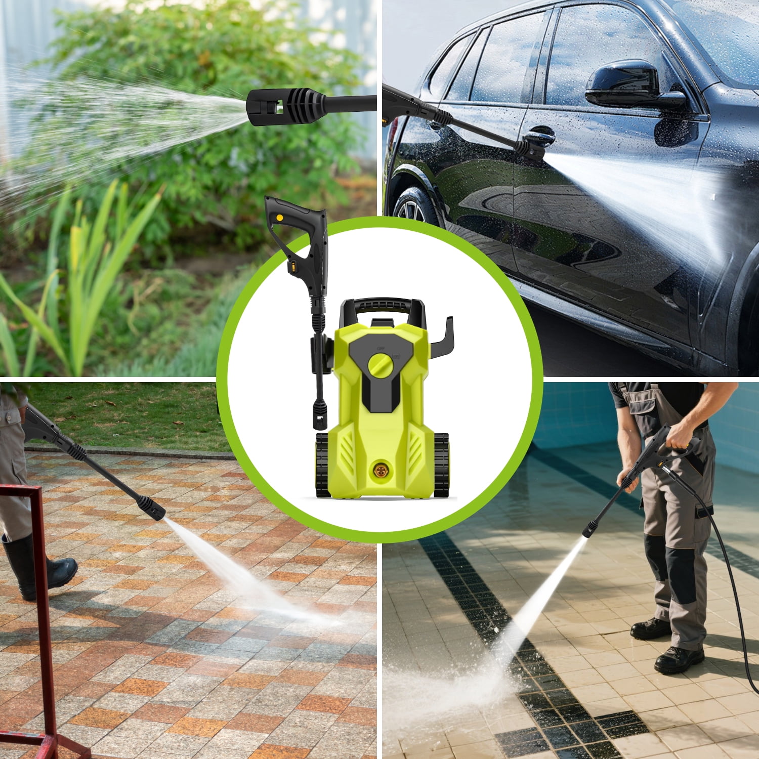 ZRSDIXKI 4000 PSI Electric Pressure Washer 2000W Power Cleaner with Foam Cannon (2.8 GPM, 26 ft Hose) ao6fd