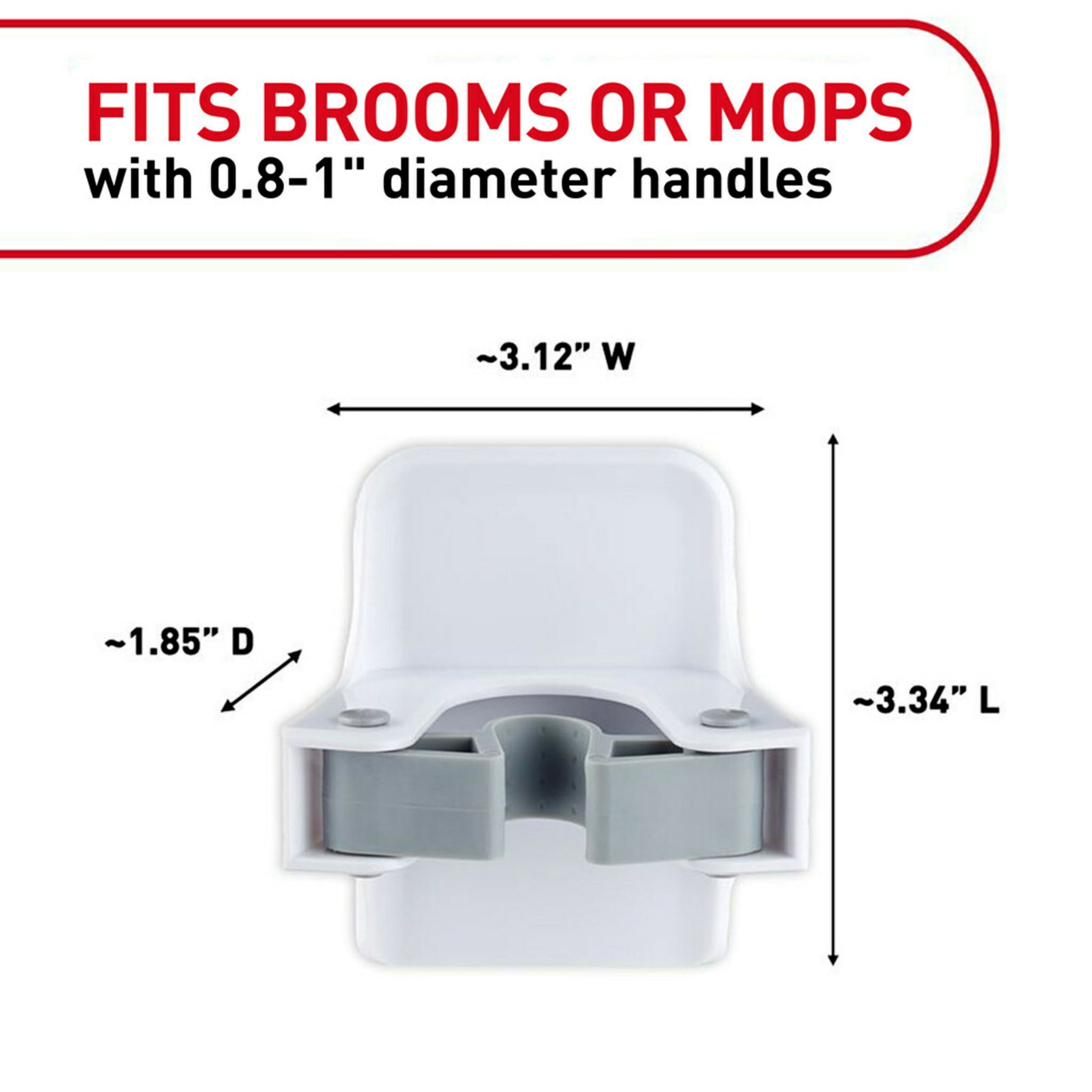 Command Broom and Mop Gripper Wall Hook (White, 3 Hangers) xlfi1