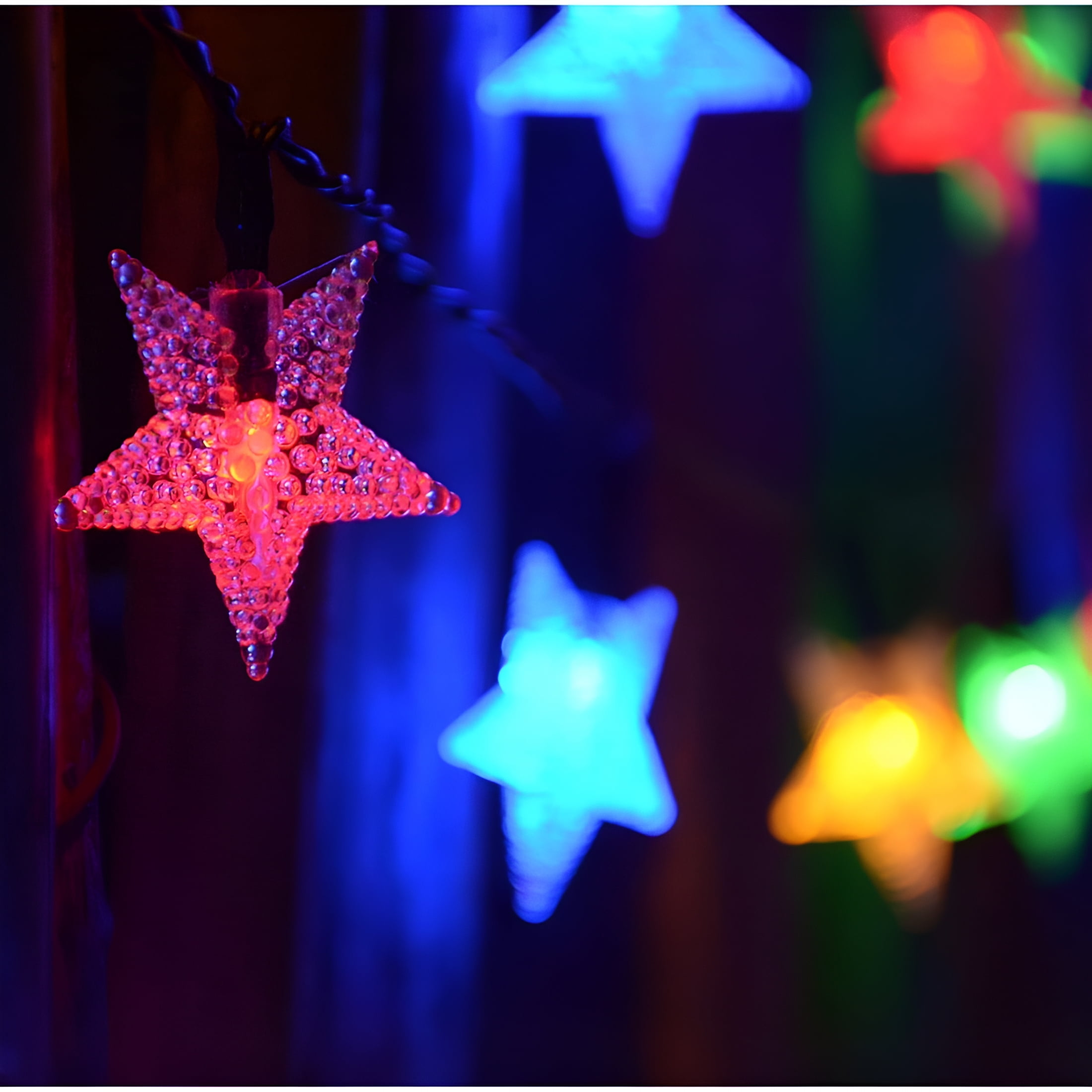 Hibibud Solar String Fairy Lights, Waterproof Star Twinkle Decorative Lighting for Patio and Garden (Multicolor, 23 ft) sud29