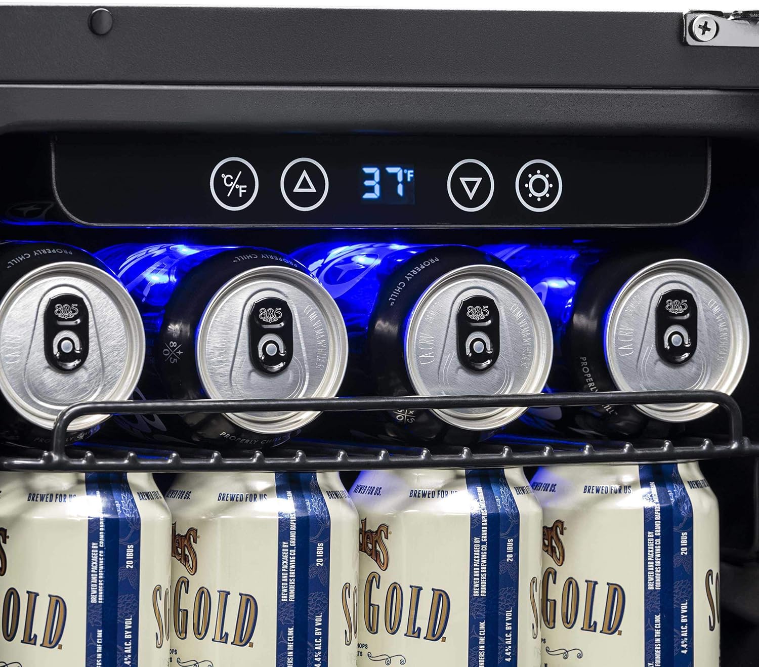 NewAir 15 in Built-in Beverage Refrigerator, Compact Under-Counter Cooler with Digital Thermostat (Black, 96-Capacity) vnykv