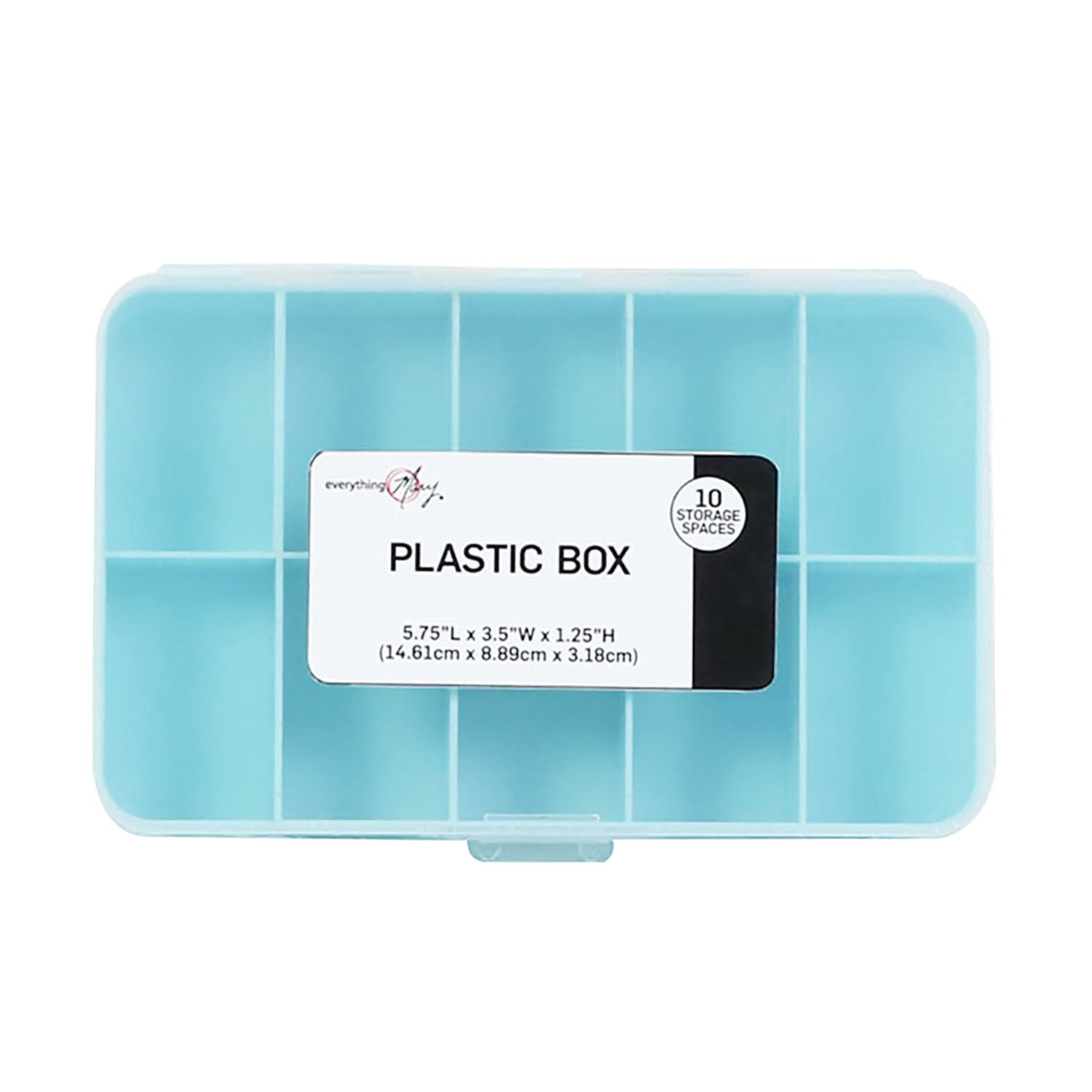 Everything Mary 10 Compartment Plastic Bead Storage Box, Craft Organizer for Jewelry and Beads (Teal, 2 Pack) 7hzke