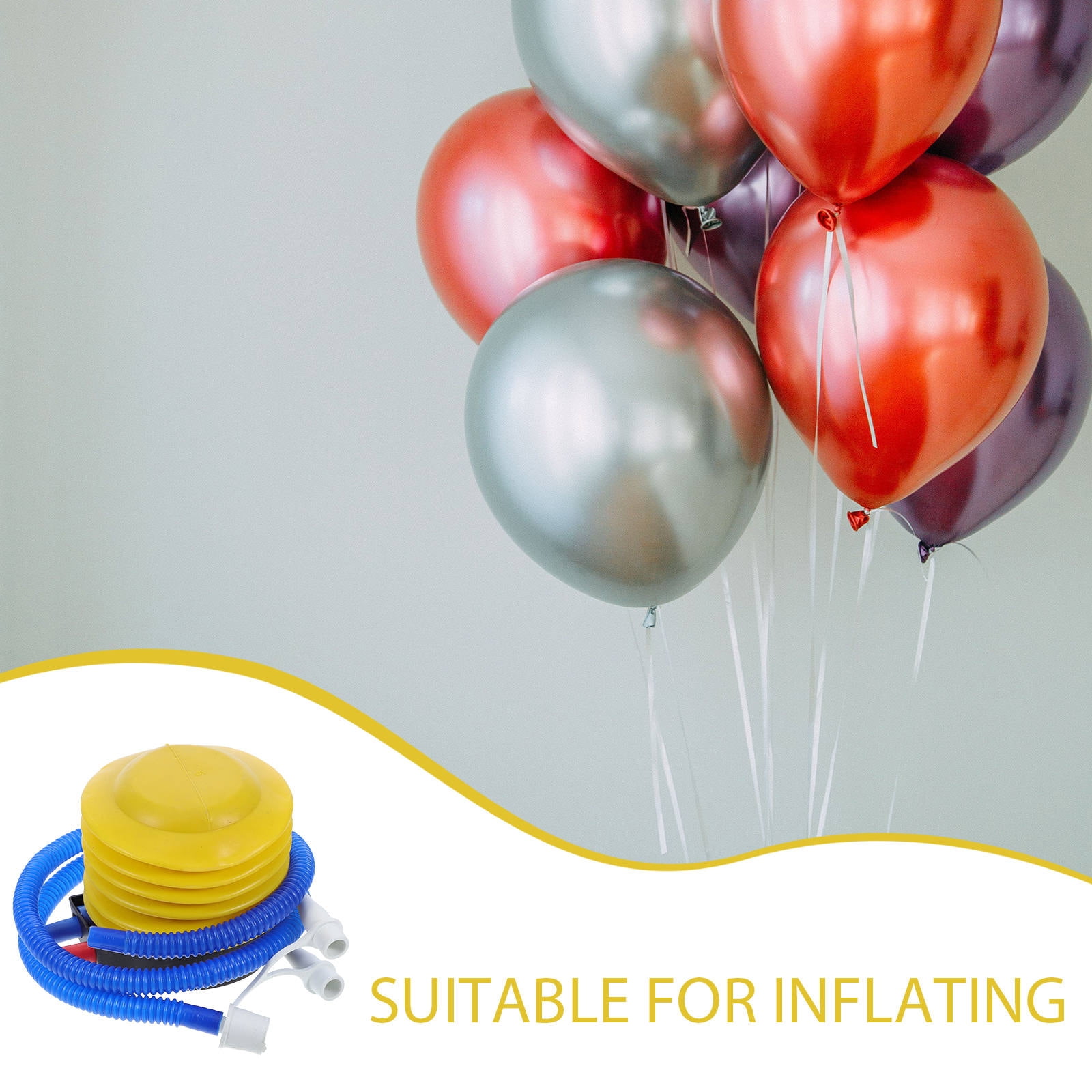 REOFLYUP Foot Pump Inflator Set for Balloons and Yoga Cushions (Multi-Color, 1 Pack) h40tj