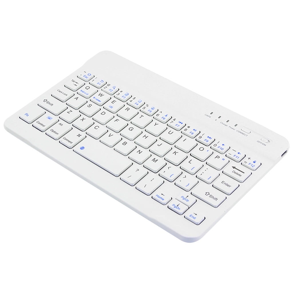 Pounoo Slim Wireless Bluetooth Keyboard for iMac iPad Android Laptop Tablet (White, 11 in) 3ord5