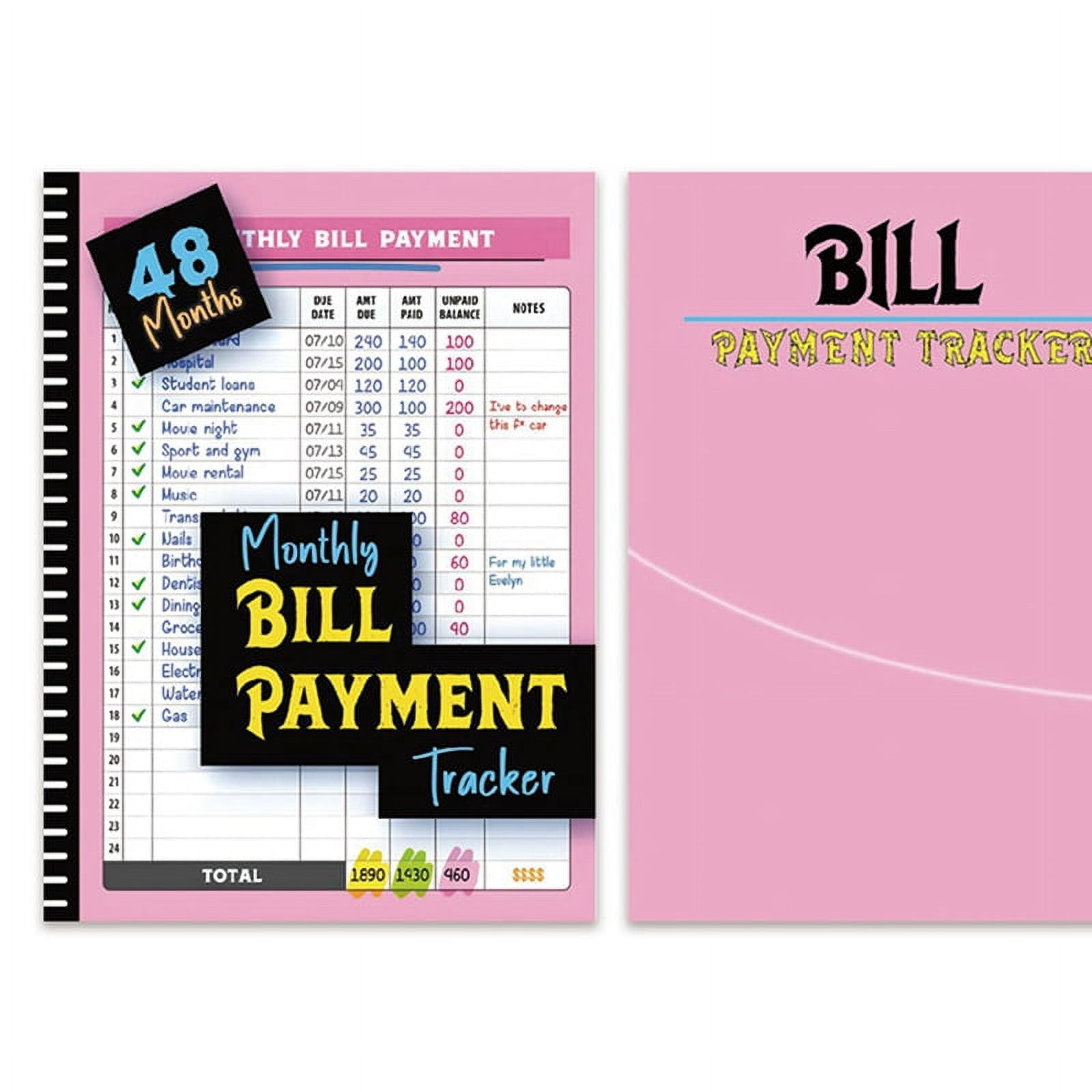 Generic Monthly Bill Payment Tracker (48 Months Expense and Debt Payoff Planner) l5h8x
