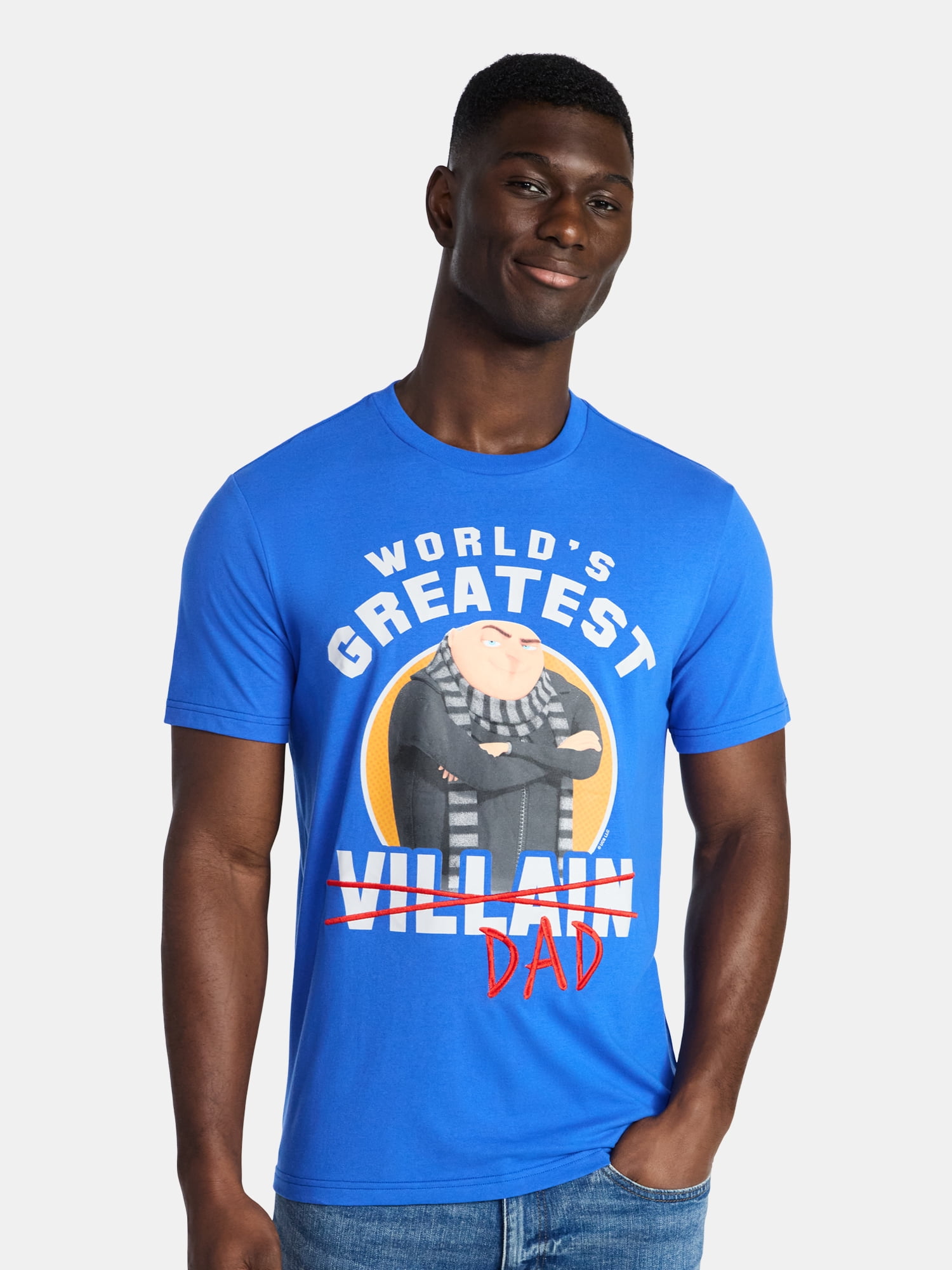 Despicable Me Men's Graphic Tee Short Sleeve Crewneck Shirt (Blue, XS-5XL) m334g