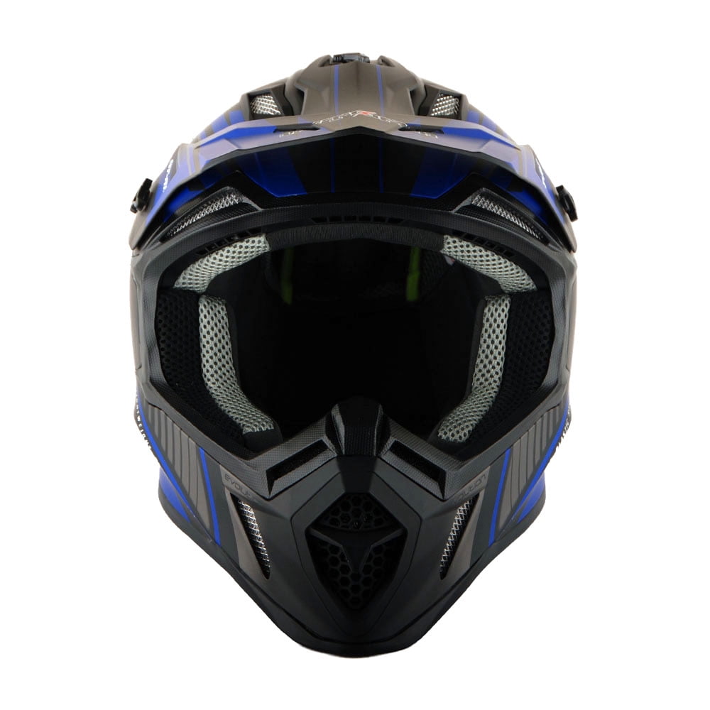 1Storm Adult Motocross Helmet for ATV BMX Dirt Bike Racing (Storm Blue, Large) m65dr