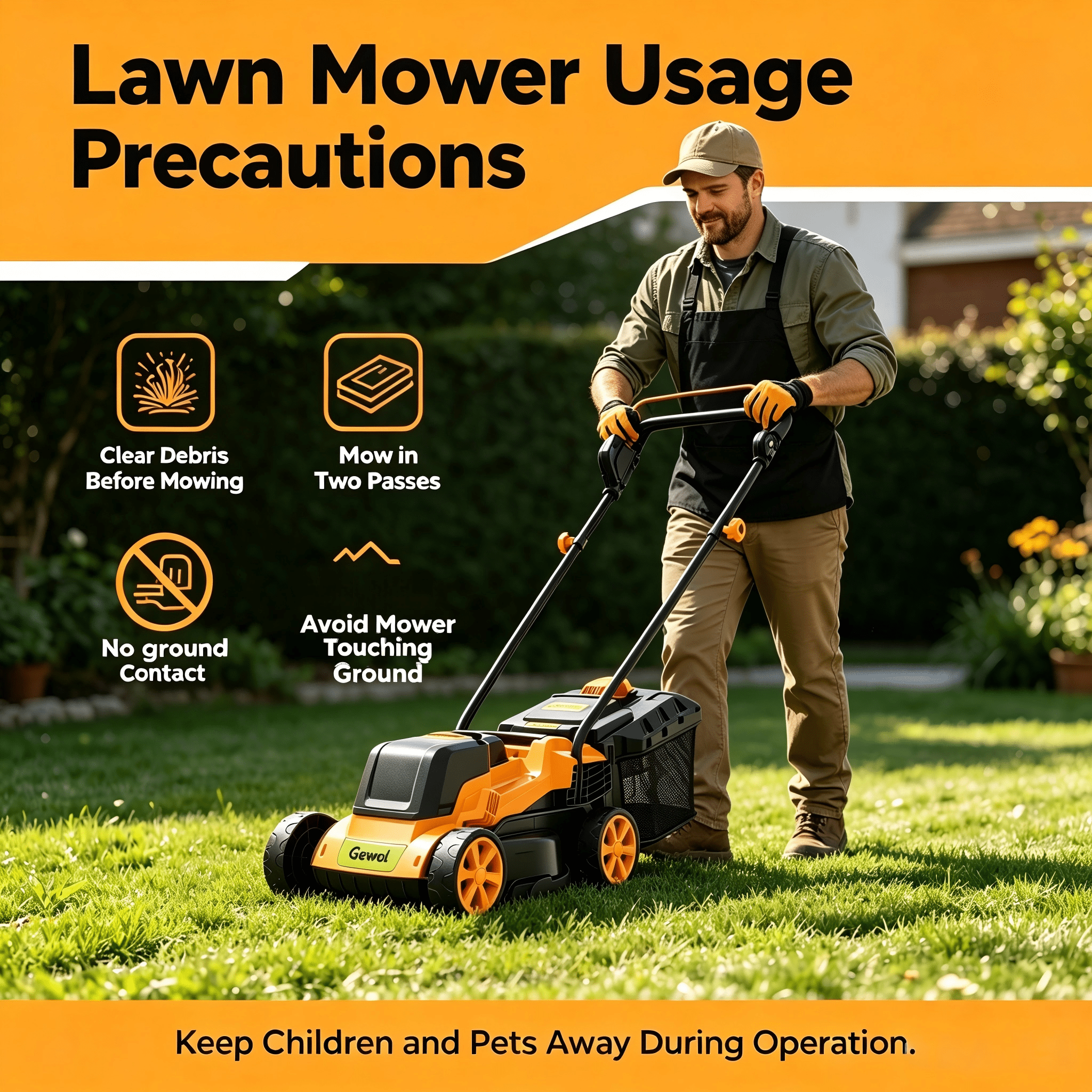 Gewol 20V 13 in Cordless Lawn Mower, Lightweight Push Mower with 2 Batteries & Fast Charger (13 in) 9vq7g