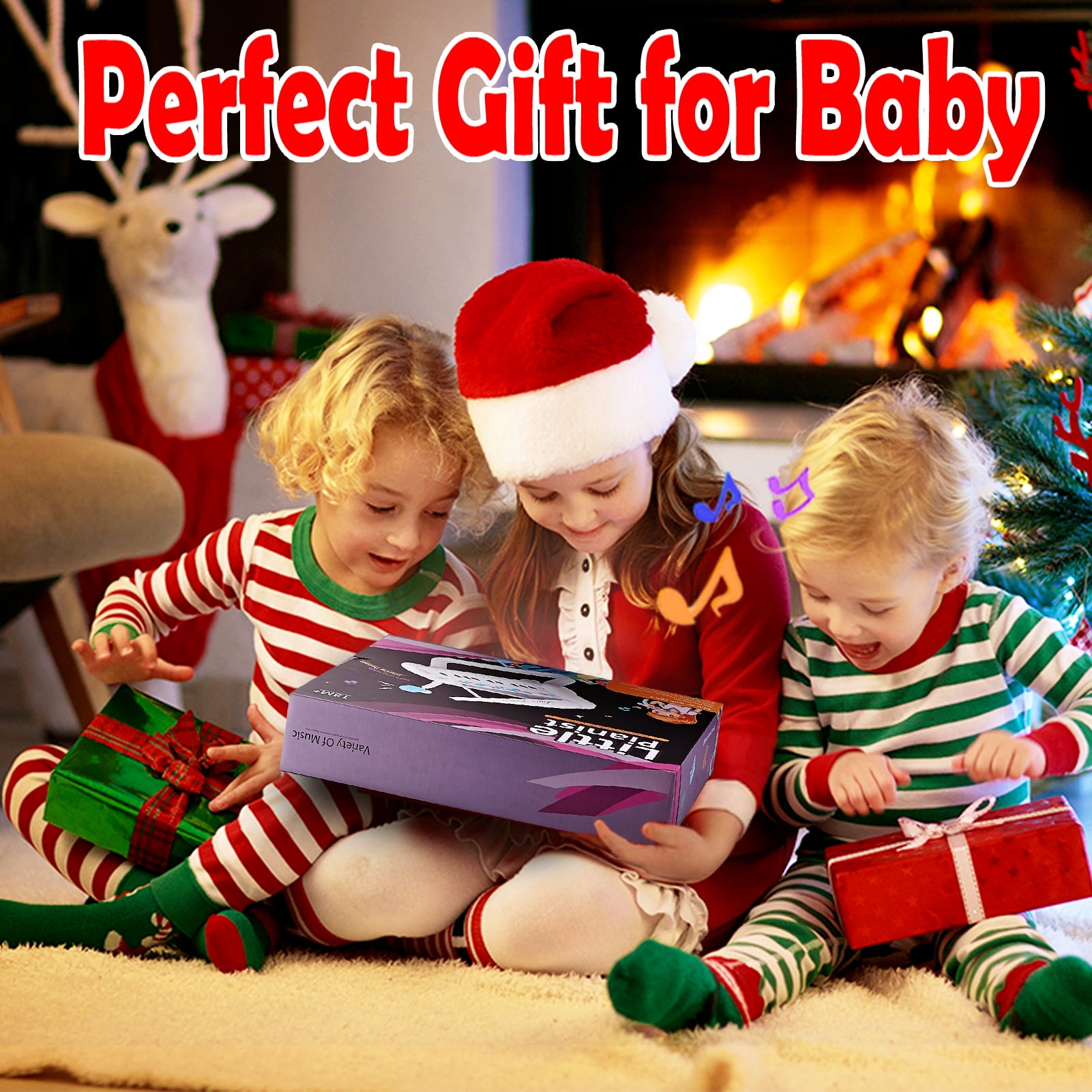 Tepear Musical Keyboard Piano Toy for Toddlers, 22-Key Educational Instrument with Microphone (Pink, 15 in x 8 in) 61jsc