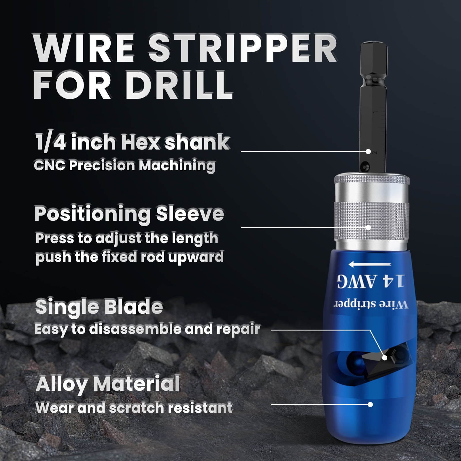 Qcwqmyl Wire Stripper and Twister Tool for Drill (Black, 33-Piece Set) zssxn