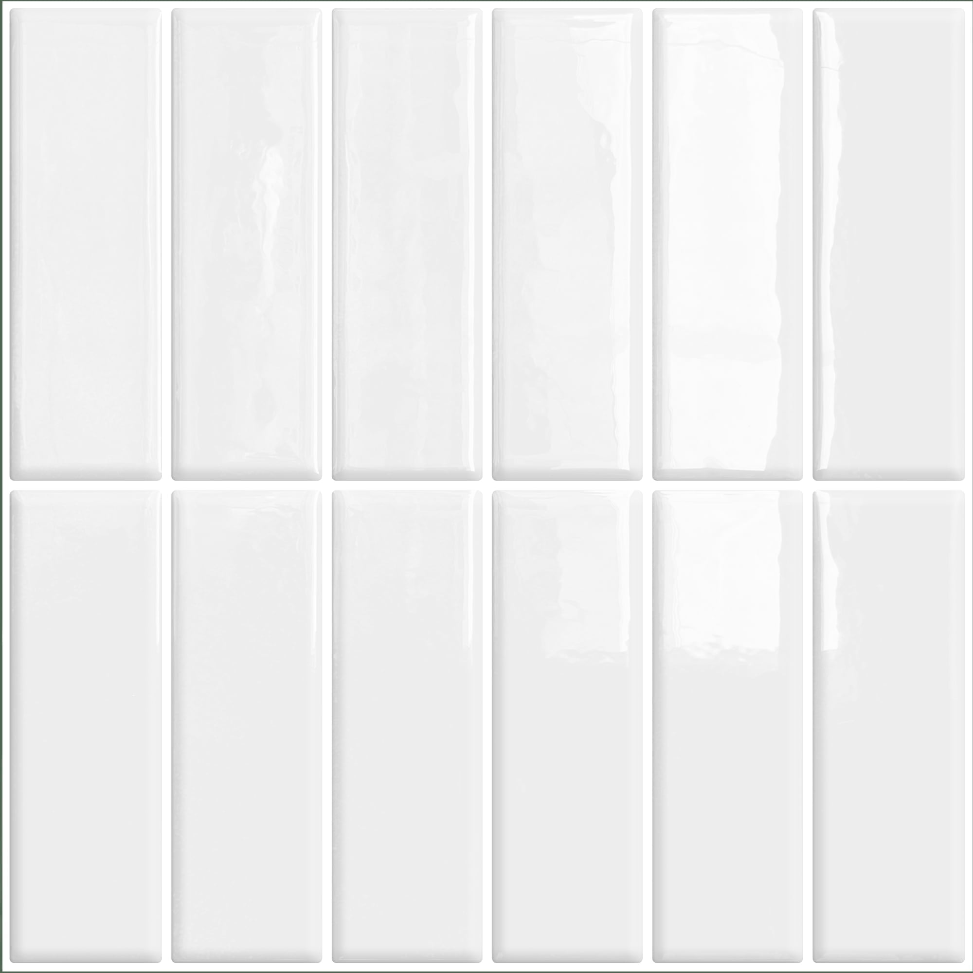 DEWOO Peel and Stick Backsplash Wall Tiles, Extra Thick 3D Adhesive Panels for Kitchen and Bathroom (White, 10 Pack, 12 in x 12 in) v78c3