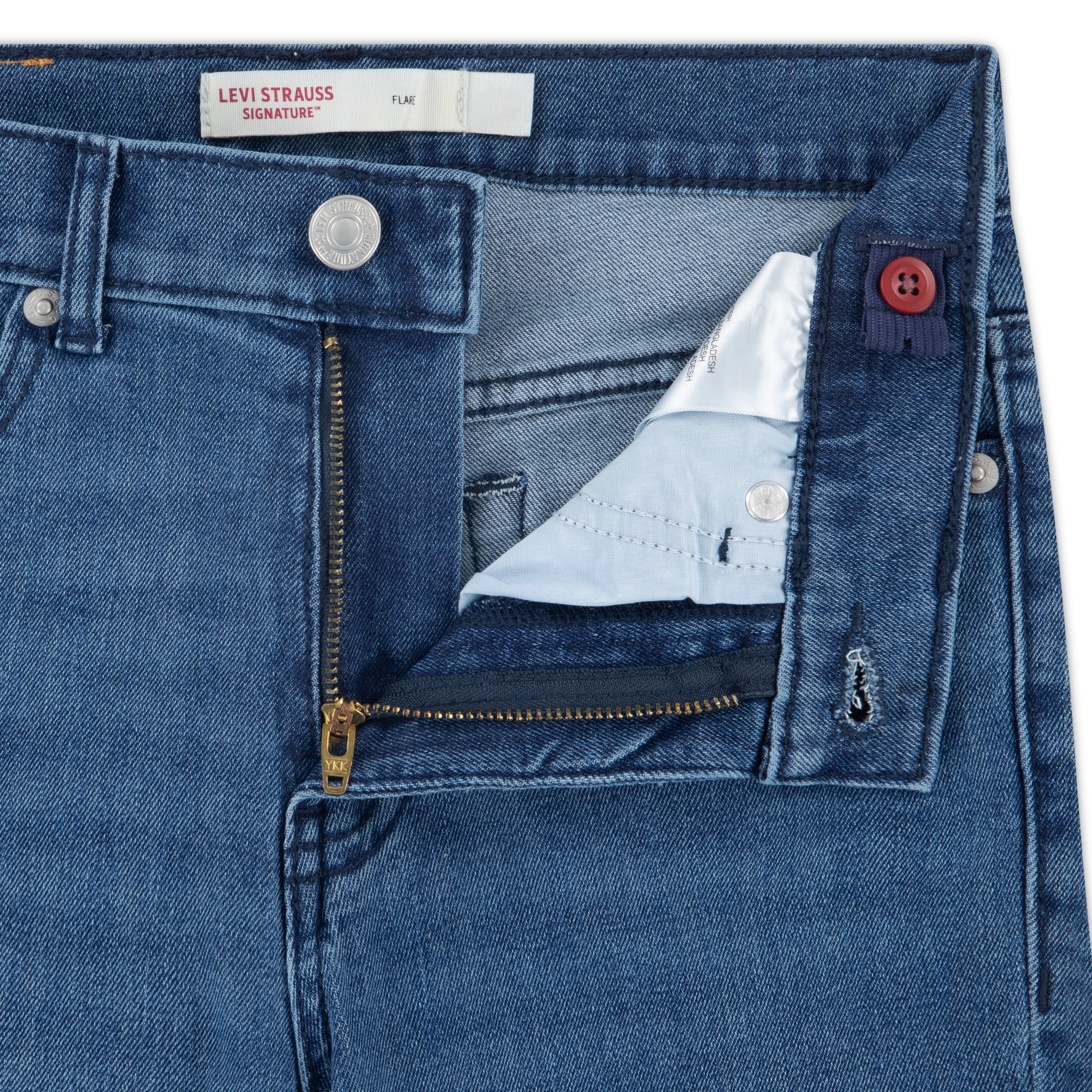 Levi Strauss Signature Girls Butterfly Embroidered Flare Jeans (Blue, Size 5-18) 3gww5