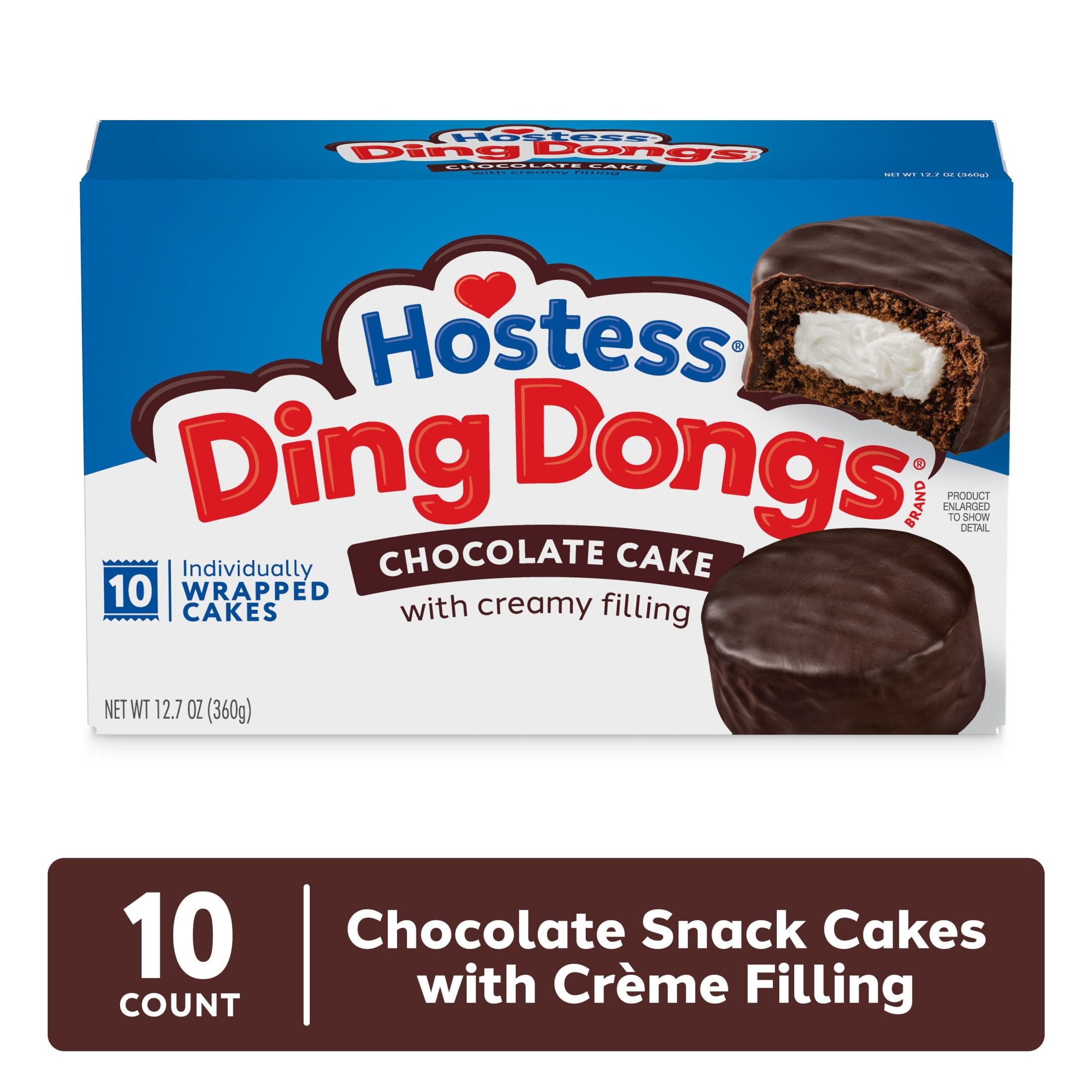 Hostess Ding Dongs Chocolate Snack Cakes with Creamy Filling (12.7 oz, 10 Count) z7kdq