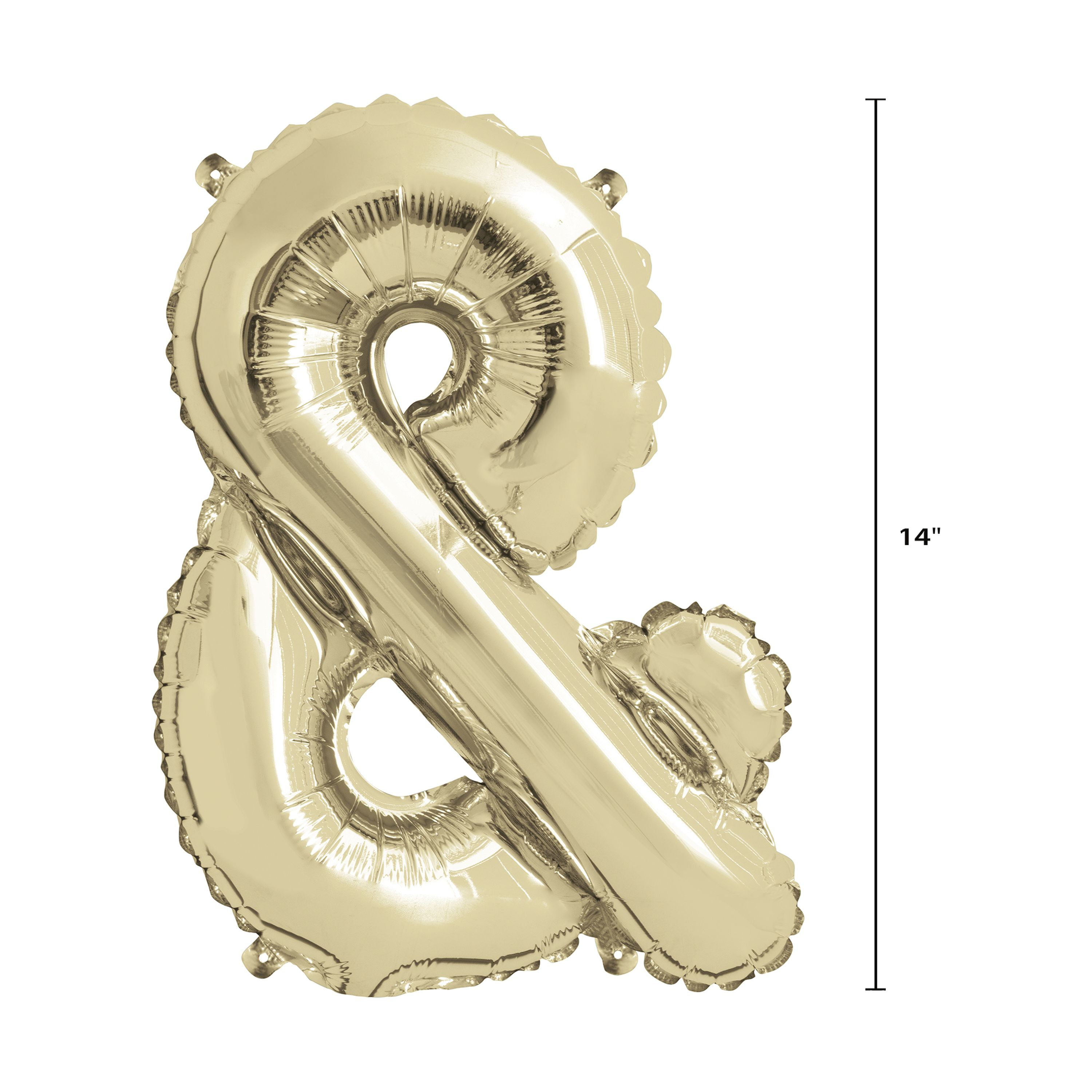 Way To Celebrate Foil Ampersand Balloon, Gold Party Decoration (14 in) i0het