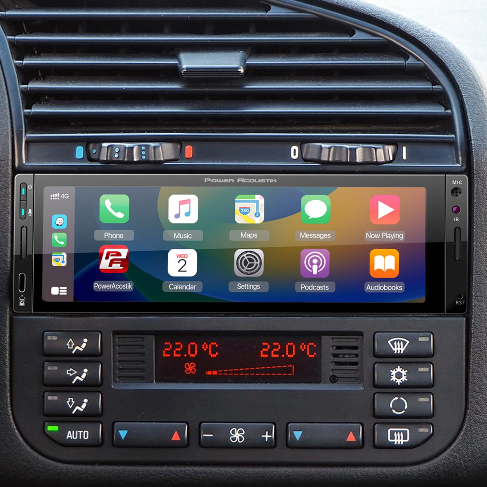 Power Acoustik CP-71WA Single DIN Car Stereo with 6.5 in Touchscreen, Wireless Apple CarPlay and Android Auto (6.5 in) xc2v1